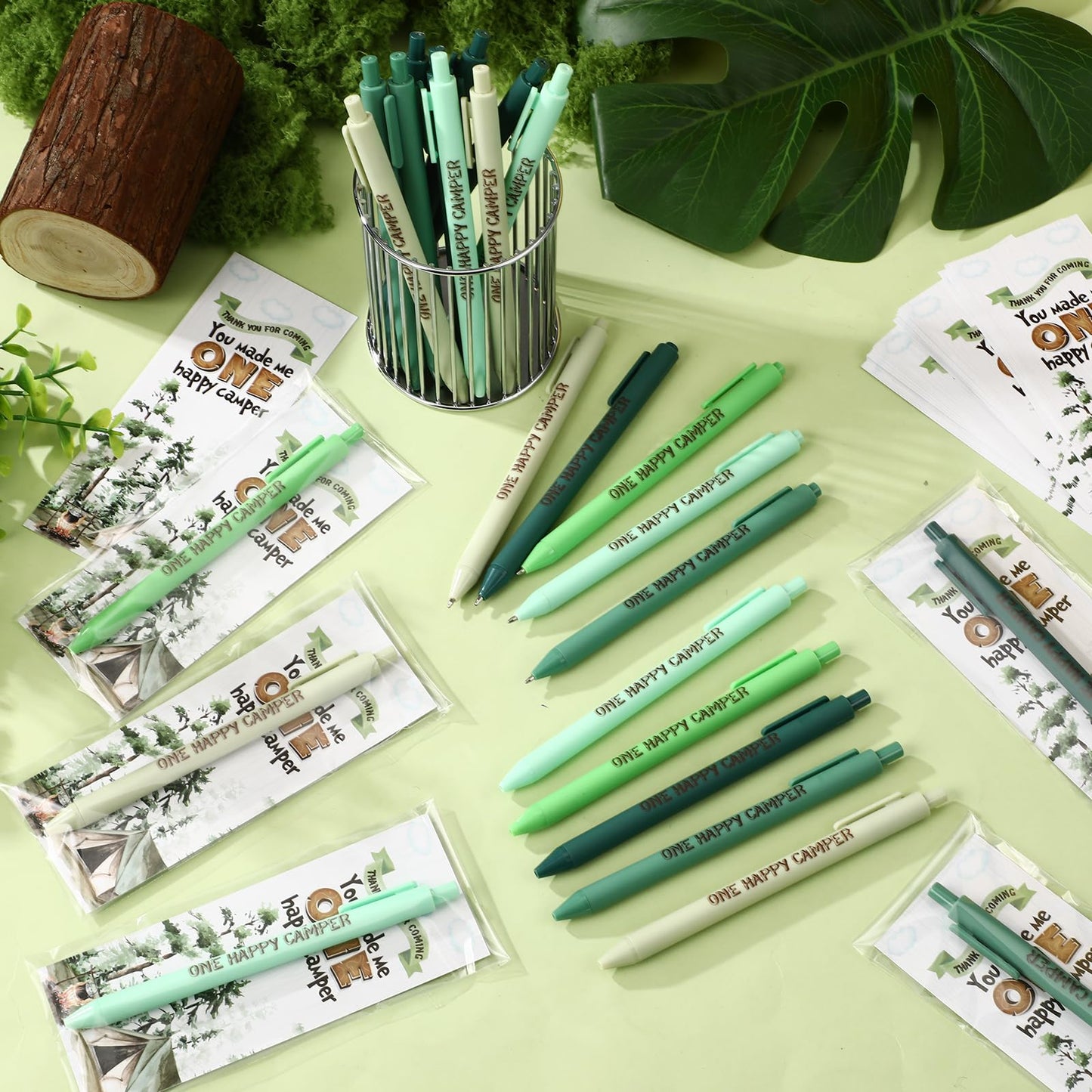 Engrowtic 50 Set One Happy Camper Party Favors for Guests include 50 One Happy Camper Pens 50 Thank