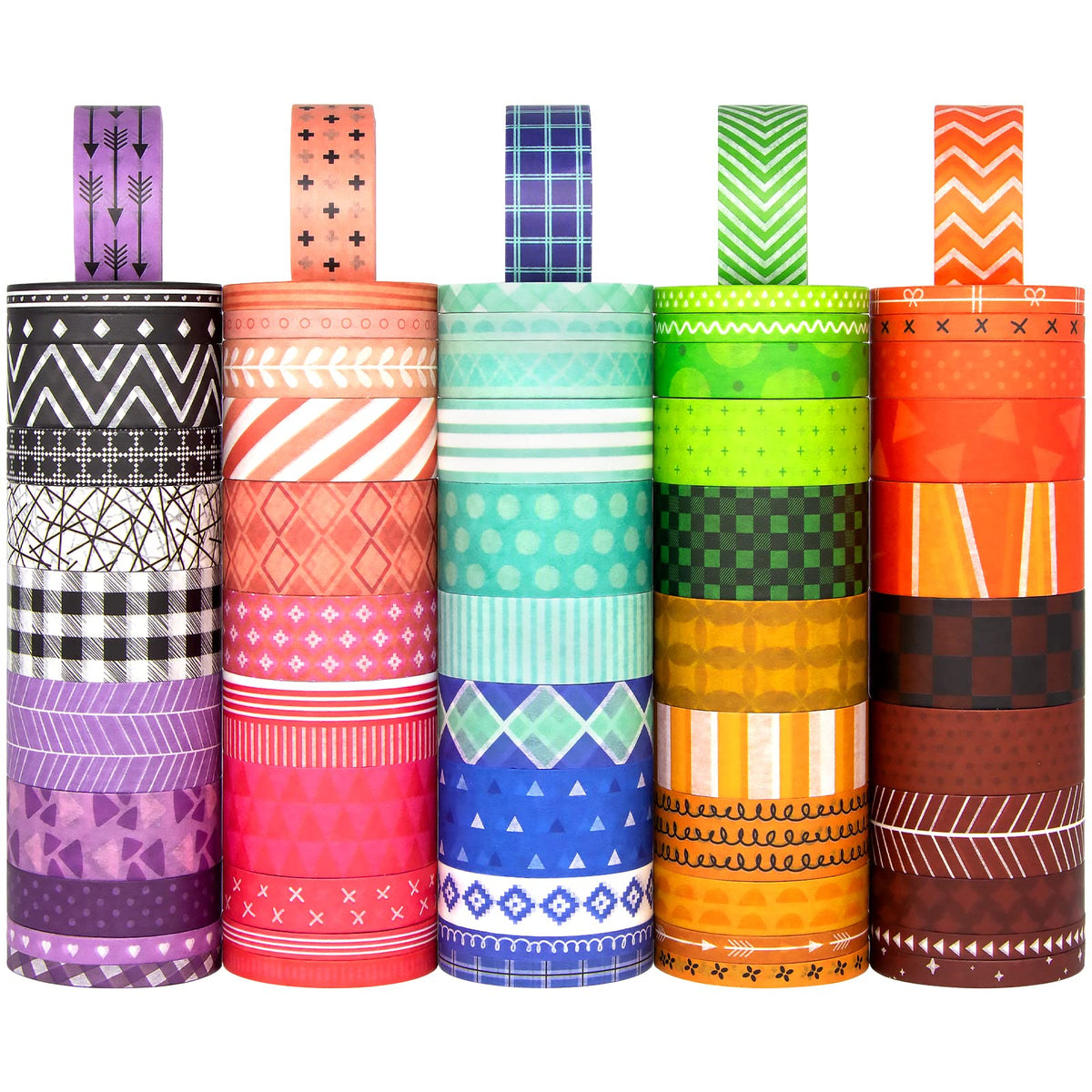 KOVANO 60 Rolls Washi Tape Set - Decorative Adhesive Masking Tape for Scrapbooking Supplies,DIY