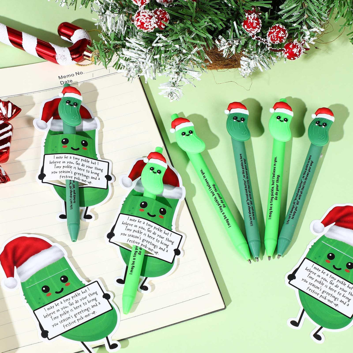 MotiMind 60 Sets Pickle Valentines Pen for Coworkers Bulk Valentines Employee Appreciation Gifts