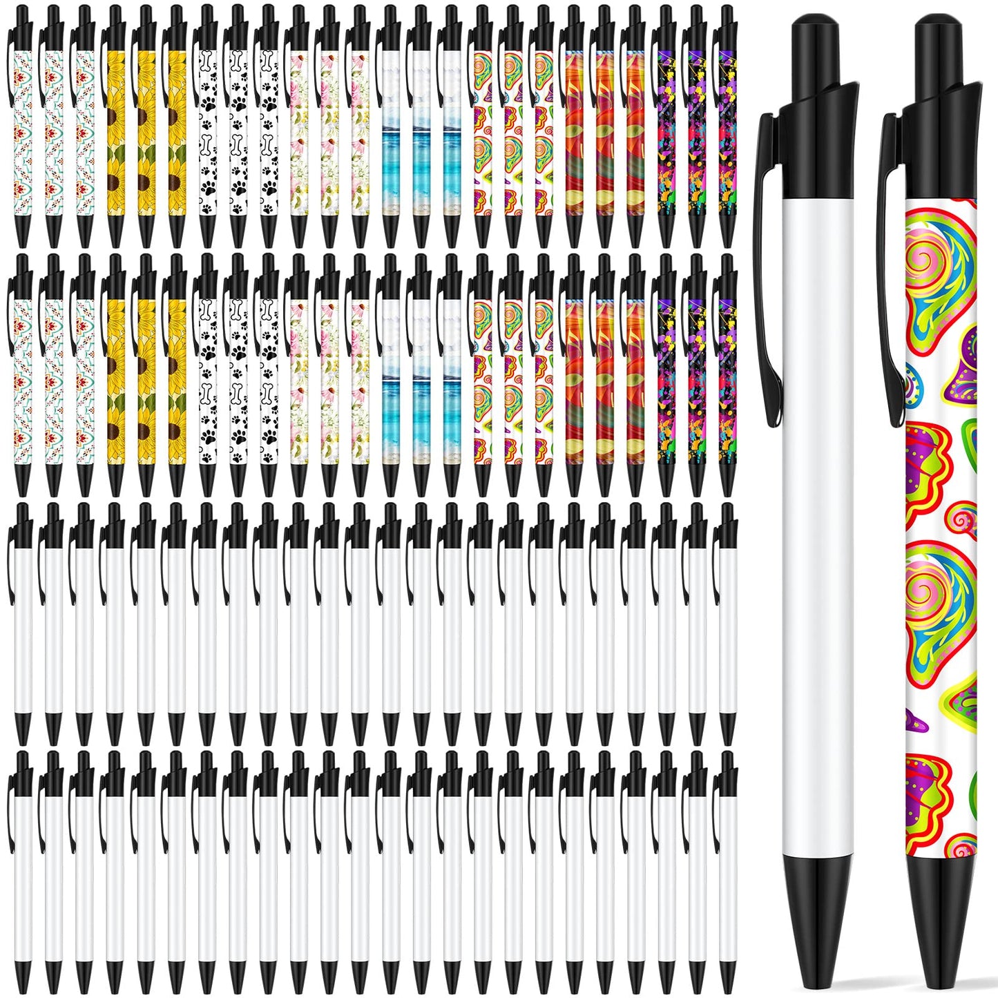 Yexiya Sublimation Pens Blank Heat Transfer Pen Sublimation Ballpoint Pen with Shrink Wrap White