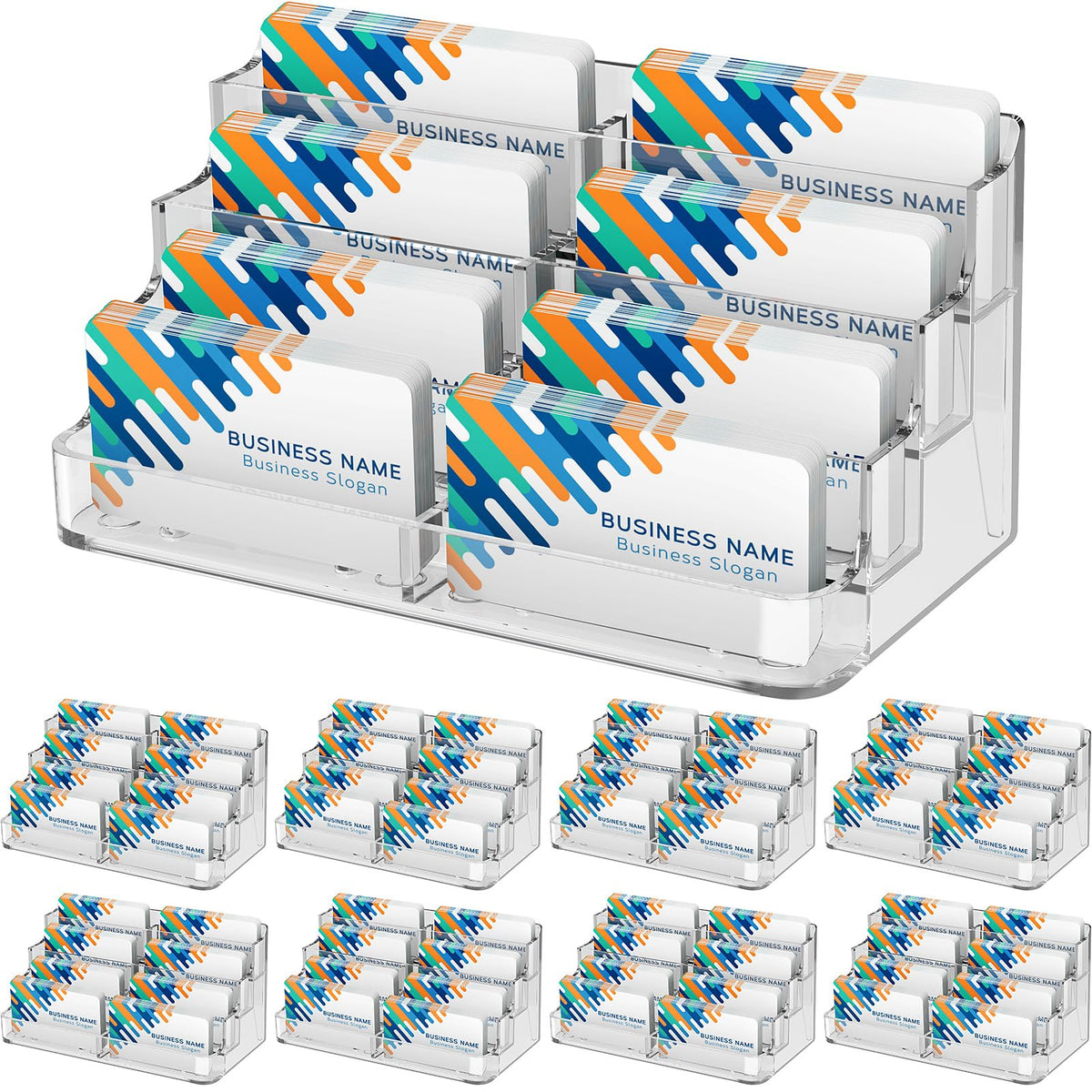 MaxGear 8 Pack Acrylic Business Card Holder, Card Display Stand, 8 Pockets