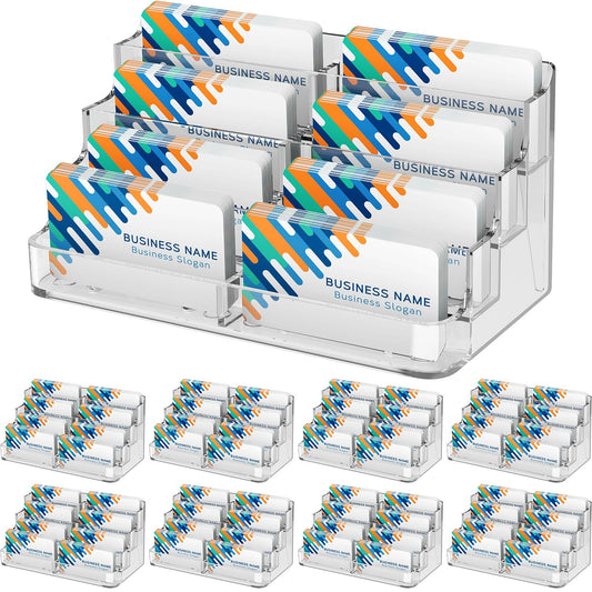 MaxGear 8 Pack Acrylic Business Card Holder, Card Display Stand, 8 Pockets