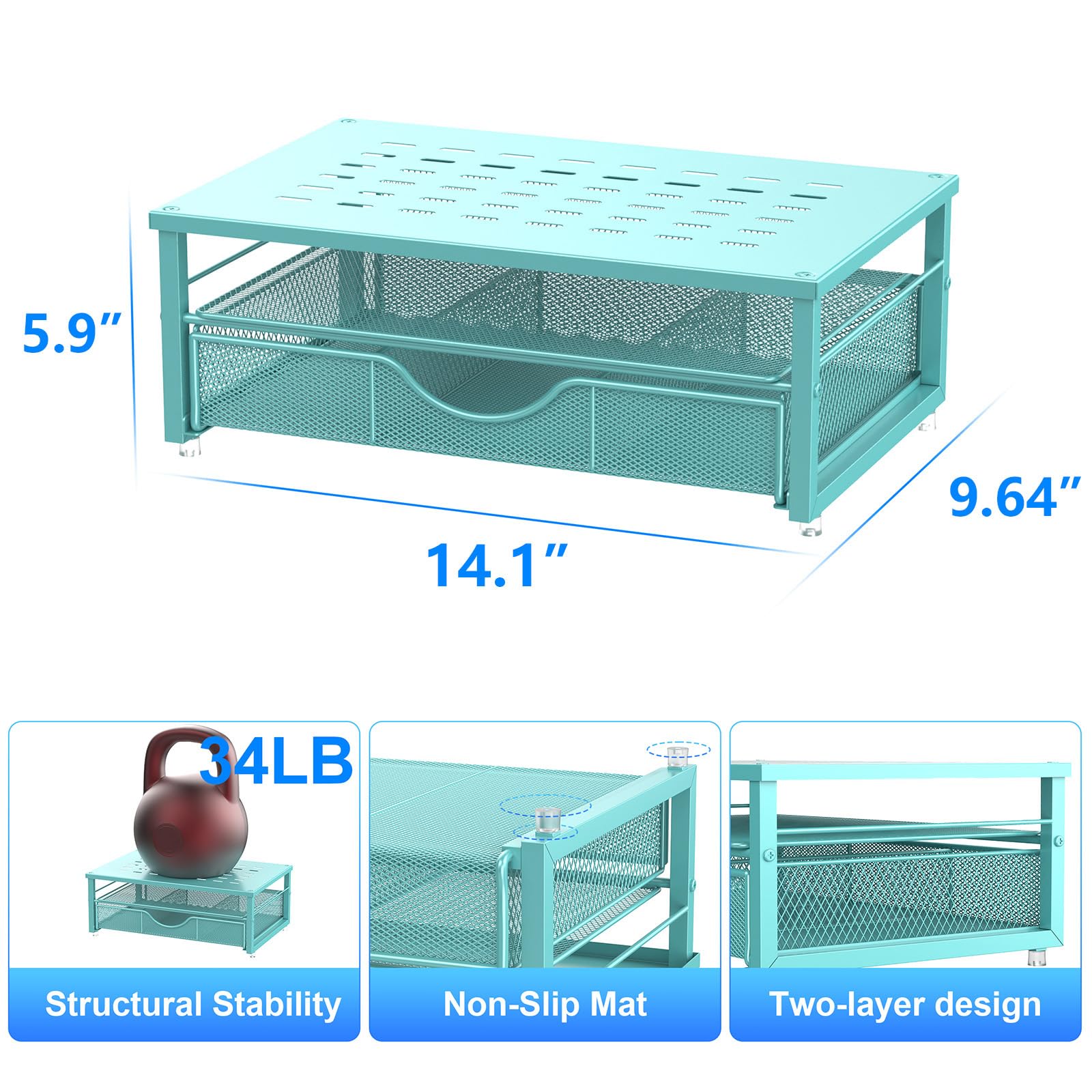 gianotter Computer Monitor Stand Riser with Drawer