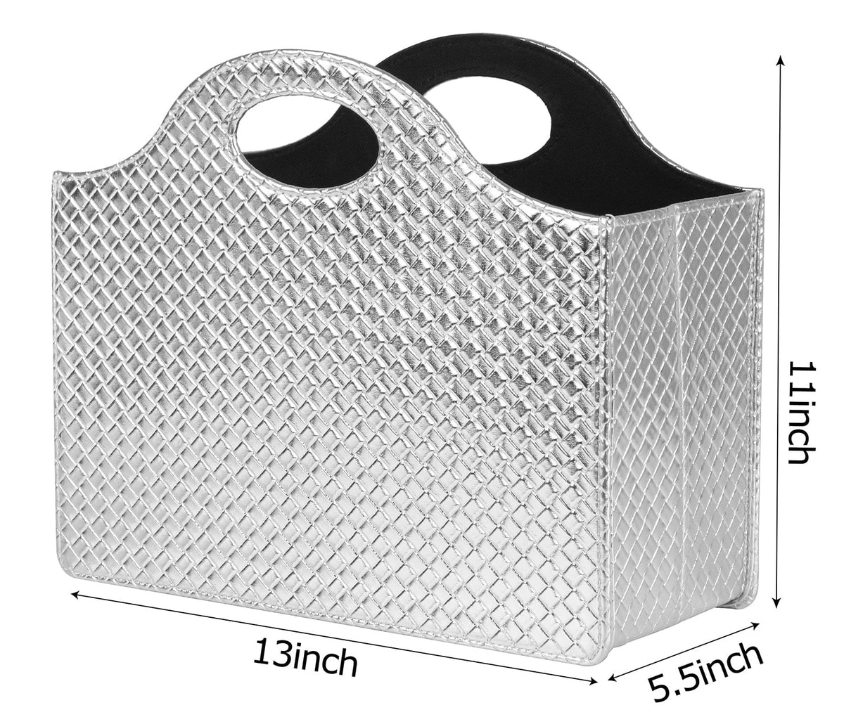 HofferRuffer Magazine Basket Holder, Foldable Magazine Rack, Document File Holder Organizer, File
