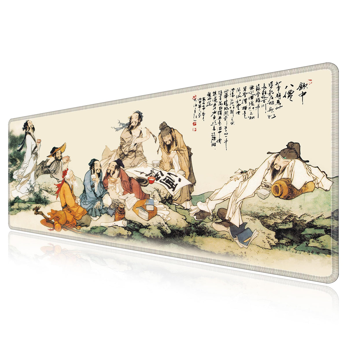 LL-COEUR XXL Landscape Gaming Mouse Pad Computer Keyboard Mat Office Desk Pad (Eight Immortals