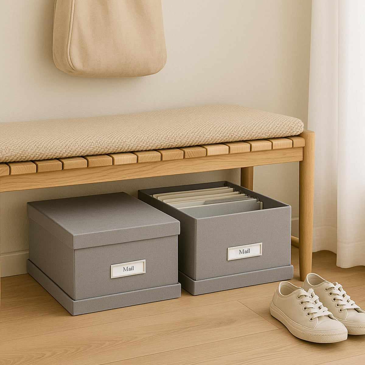 Bigso Box of Sweden Katrin Collapsible Storage Box with Labelframe for Easy Identification - Simple