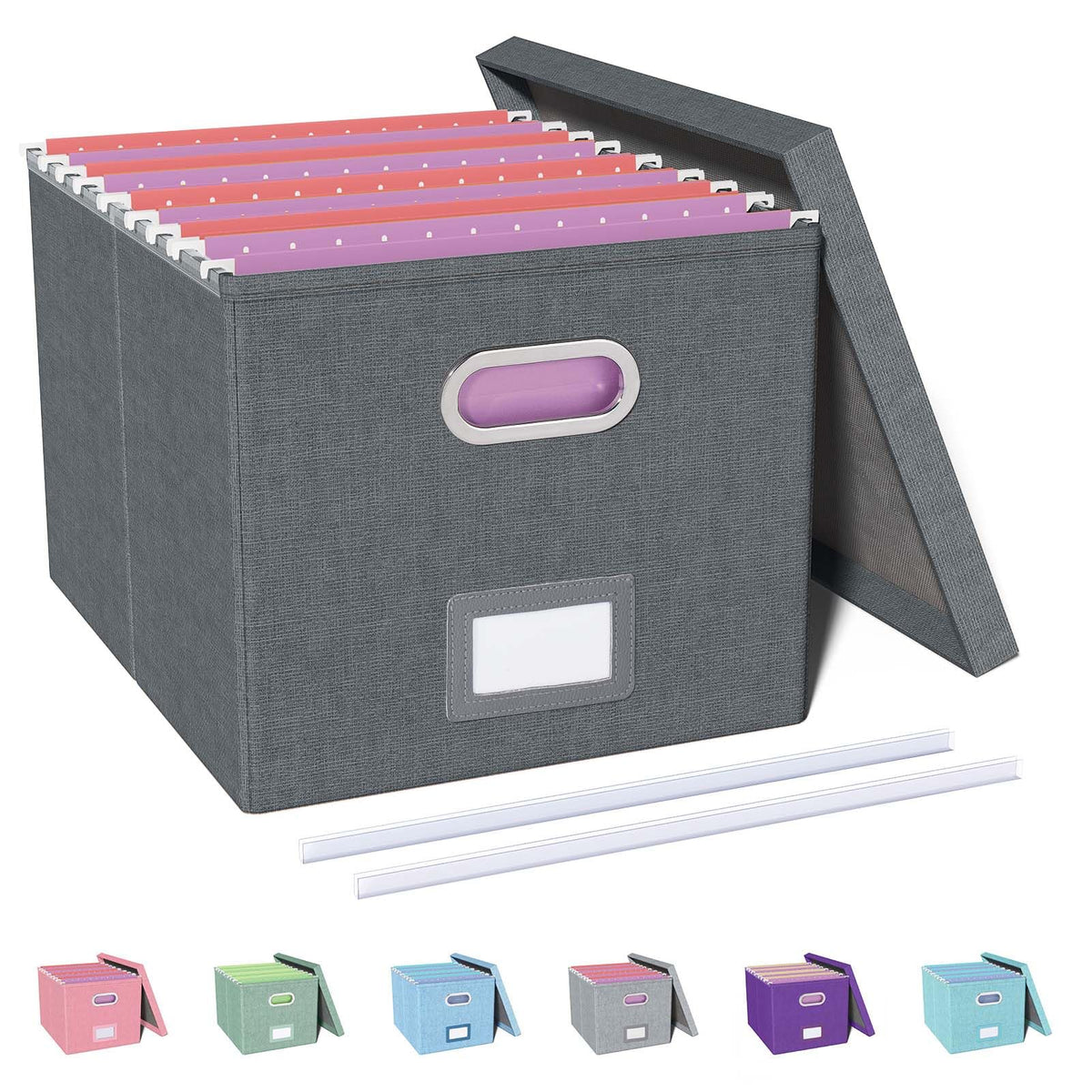 Oterri File Organizer, File Box, File Cabinet for Letter File Folder Storage, Hanging File