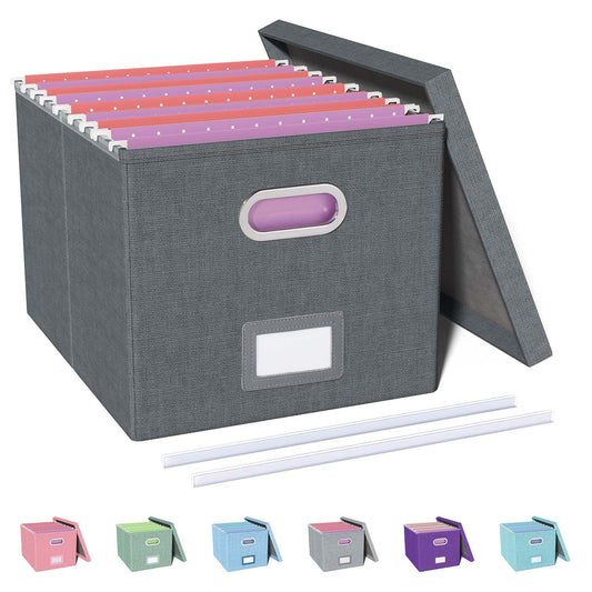 Oterri File Organizer, File Box, File Cabinet for Letter File Folder Storage, Hanging File