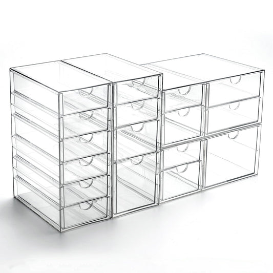 Prsildan 17 Drawers Teacher Toolbox Office Supply Organizer, Set of 4