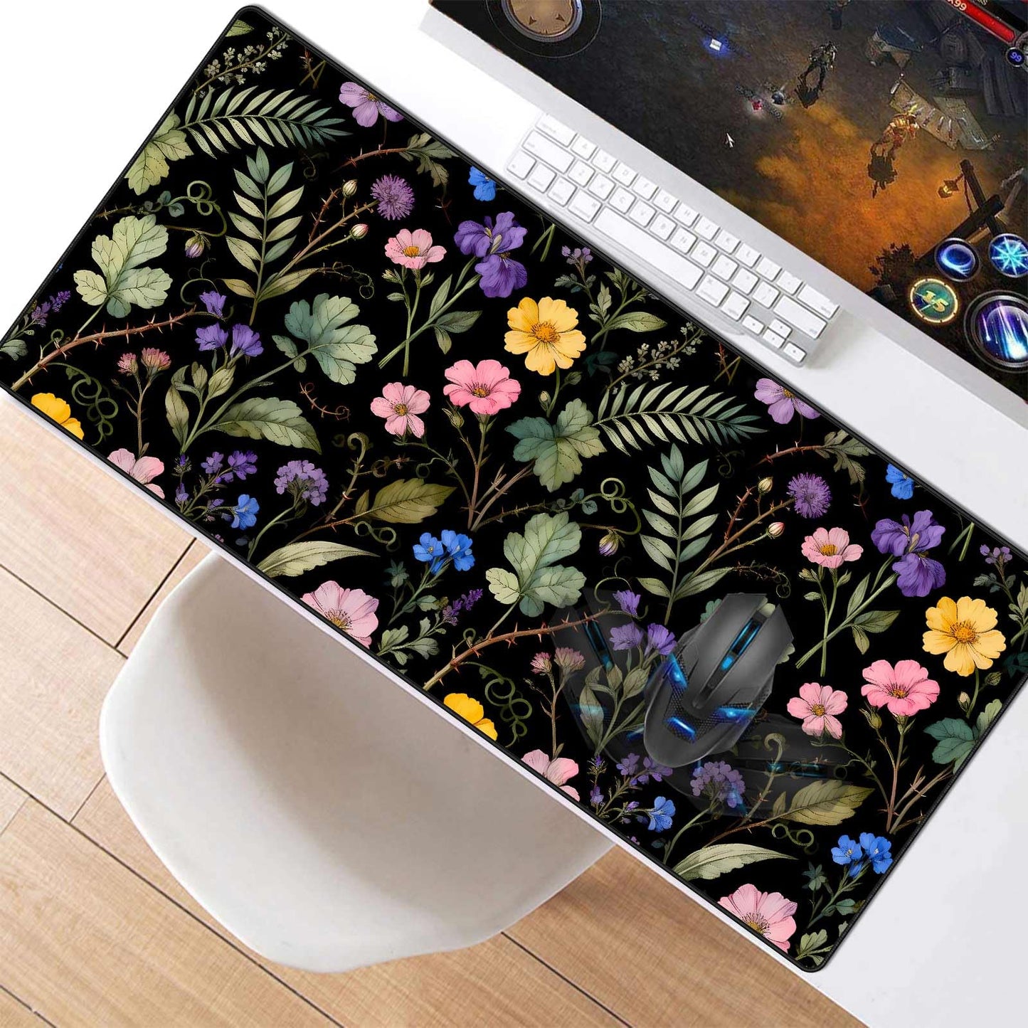 Anpollo Large Computer Gaming Mouse Pad,XXL Gaming Desk Mat with Non-Slip Rubber Base, Stitched