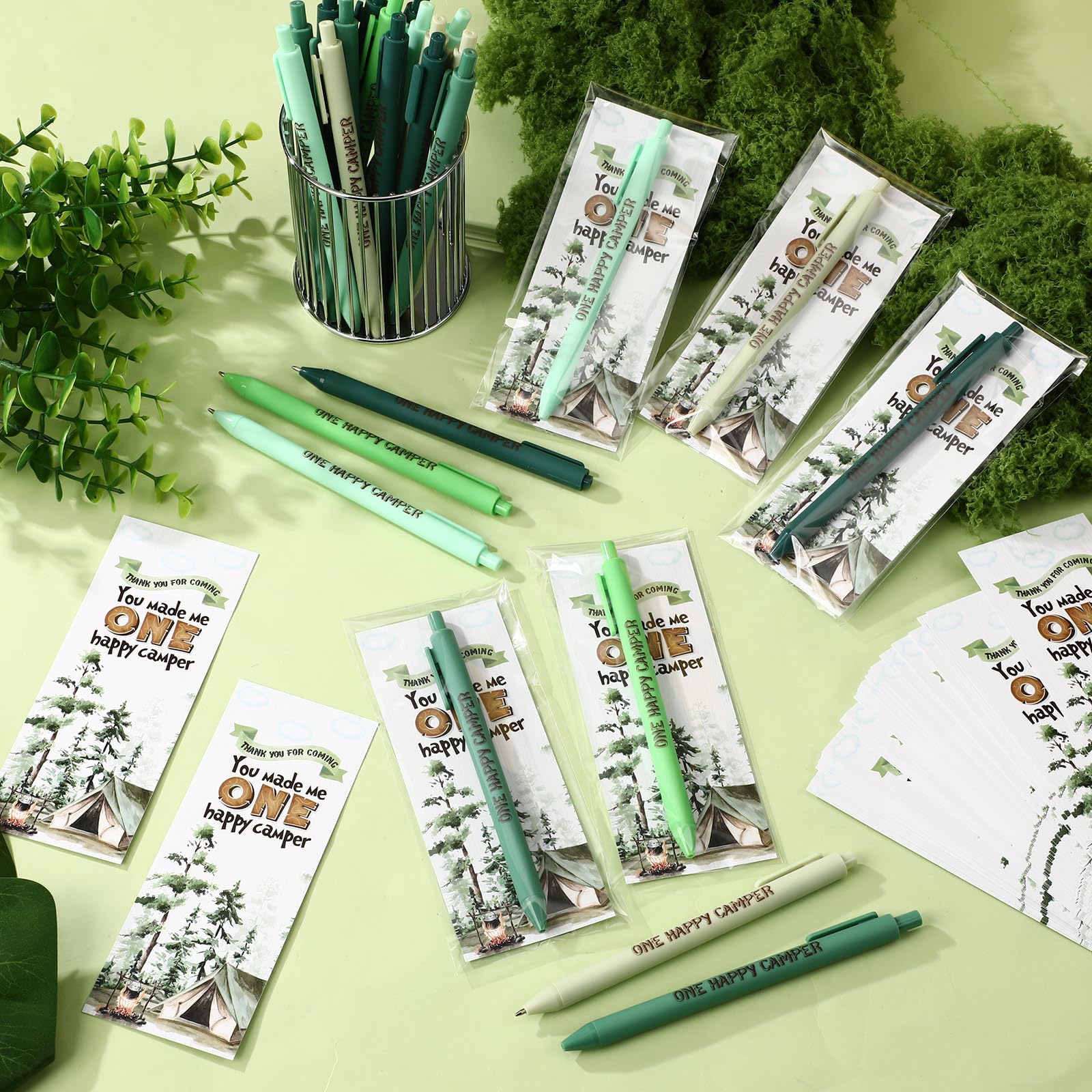 Engrowtic 50 Set One Happy Camper Party Favors for Guests include 50 One Happy Camper Pens 50 Thank