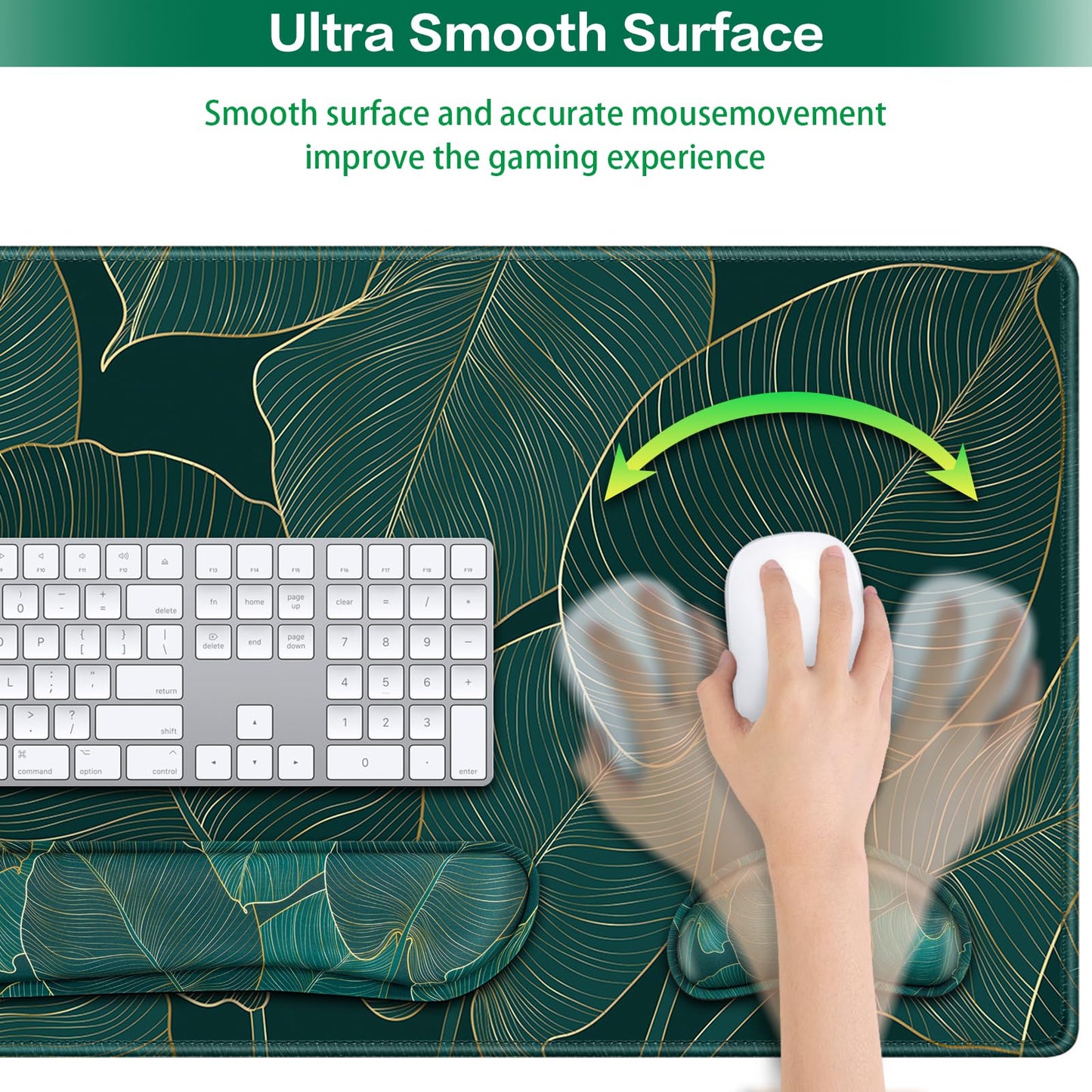Desk Mat, Large Gaming Mouse Pad with Wrist Rest, 4 in1