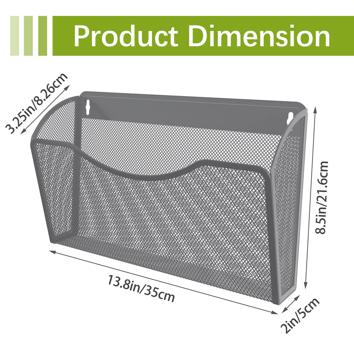 EasyPAG Wall File Organizer, Metal Mesh Hanging File Folder Holder for Letter/A4 Size Folders