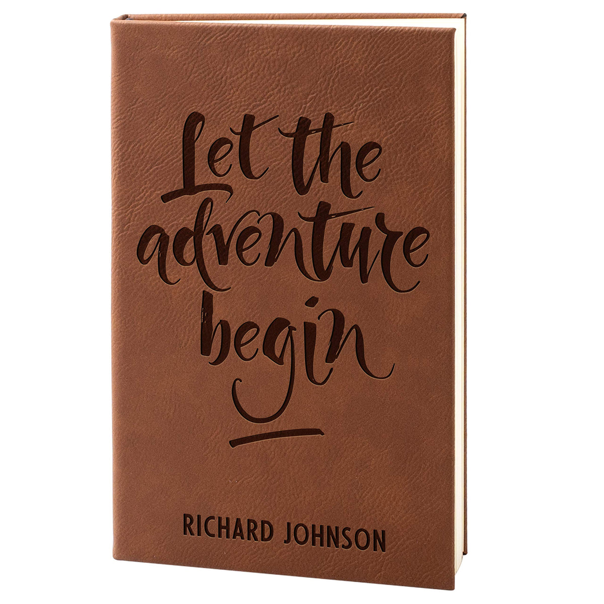 Personalized Leather Journal, Chestnut, Lined Pages - Notebook for Women, Men, Traveler
