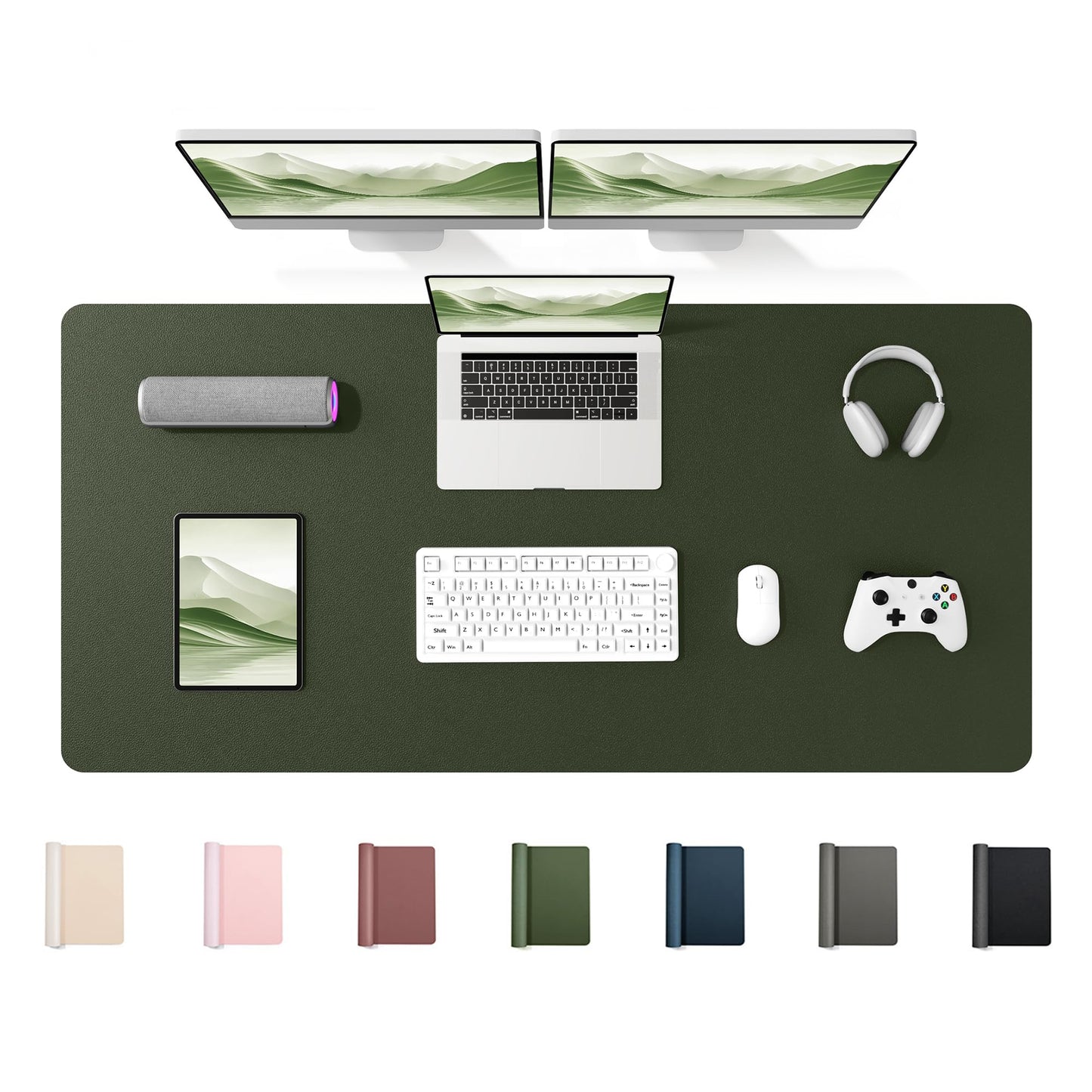 YSAGi 55" x 24" Large PU Leather Desk Mat for Keyboard and Mouse - Waterproof Non-Slip Desk Pad