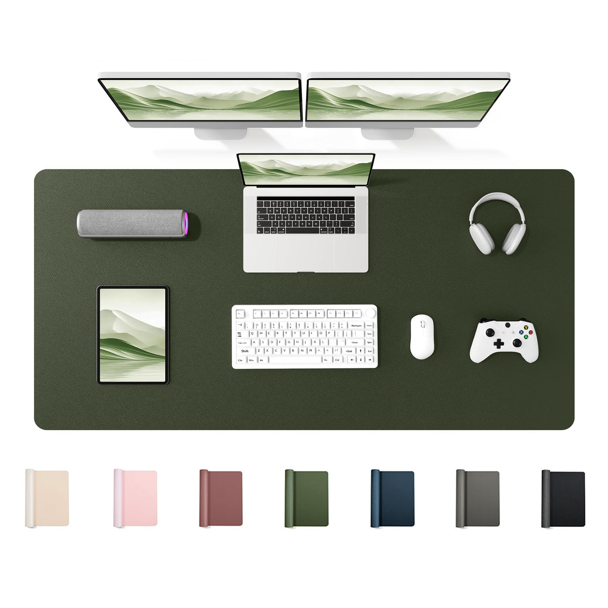 YSAGi 55" x 24" Large PU Leather Desk Mat for Keyboard and Mouse - Waterproof Non-Slip Desk Pad