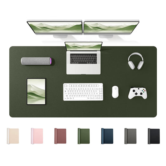 YSAGi 55" x 24" Large PU Leather Desk Mat for Keyboard and Mouse - Waterproof Non-Slip Desk Pad