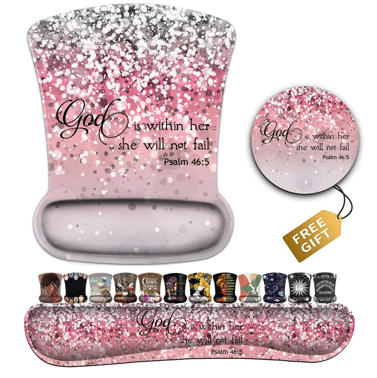 Mouse Pad with Wrist Support, Ergonomic Gel Mouse Pad, Memory Foam Keyboard Wrist Rest Suitable for