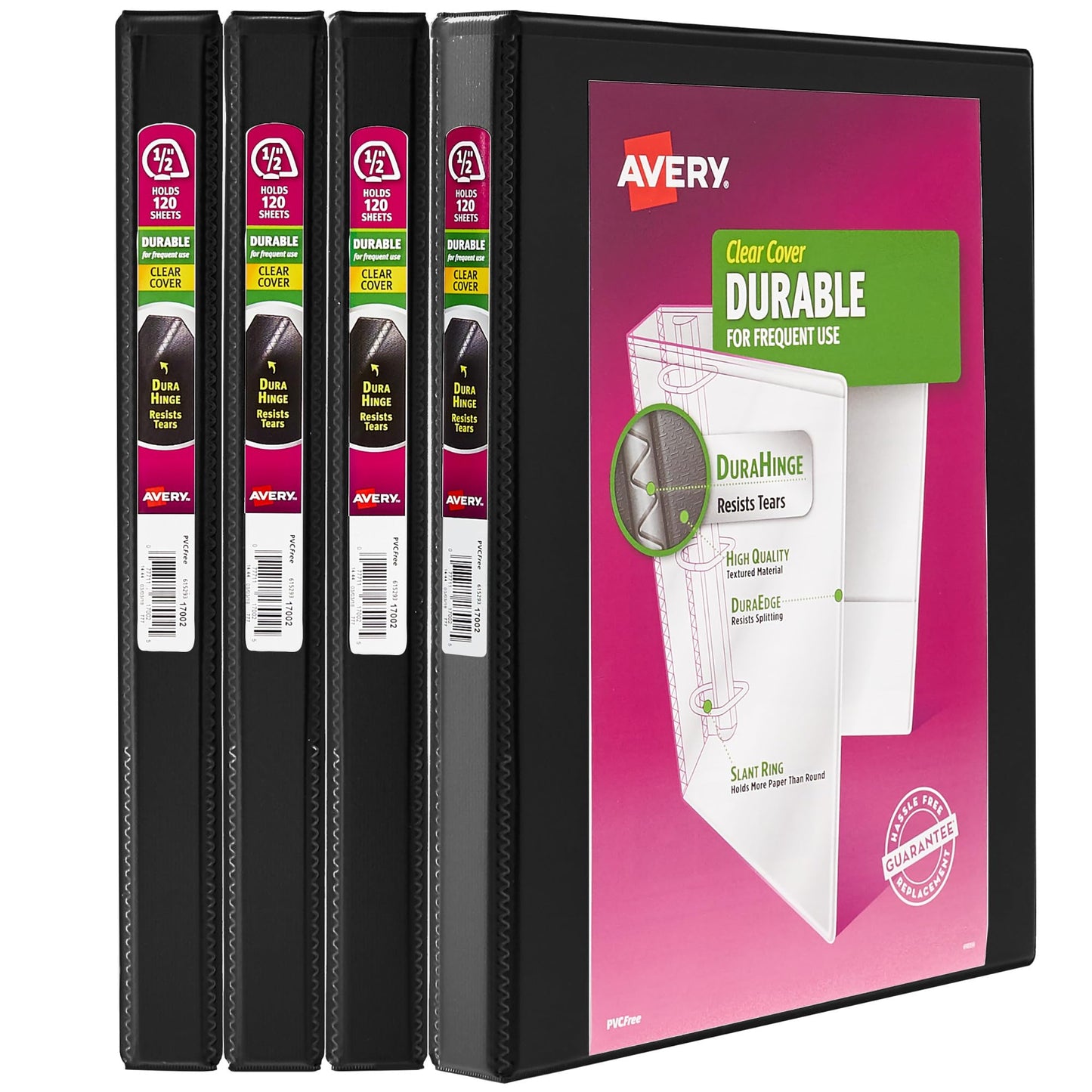 Avery Durable View 3 Ring Binders, 0.5" Slant Rings, 135-Sheet Capacity, 0.7 Inch Wide Spine, Great