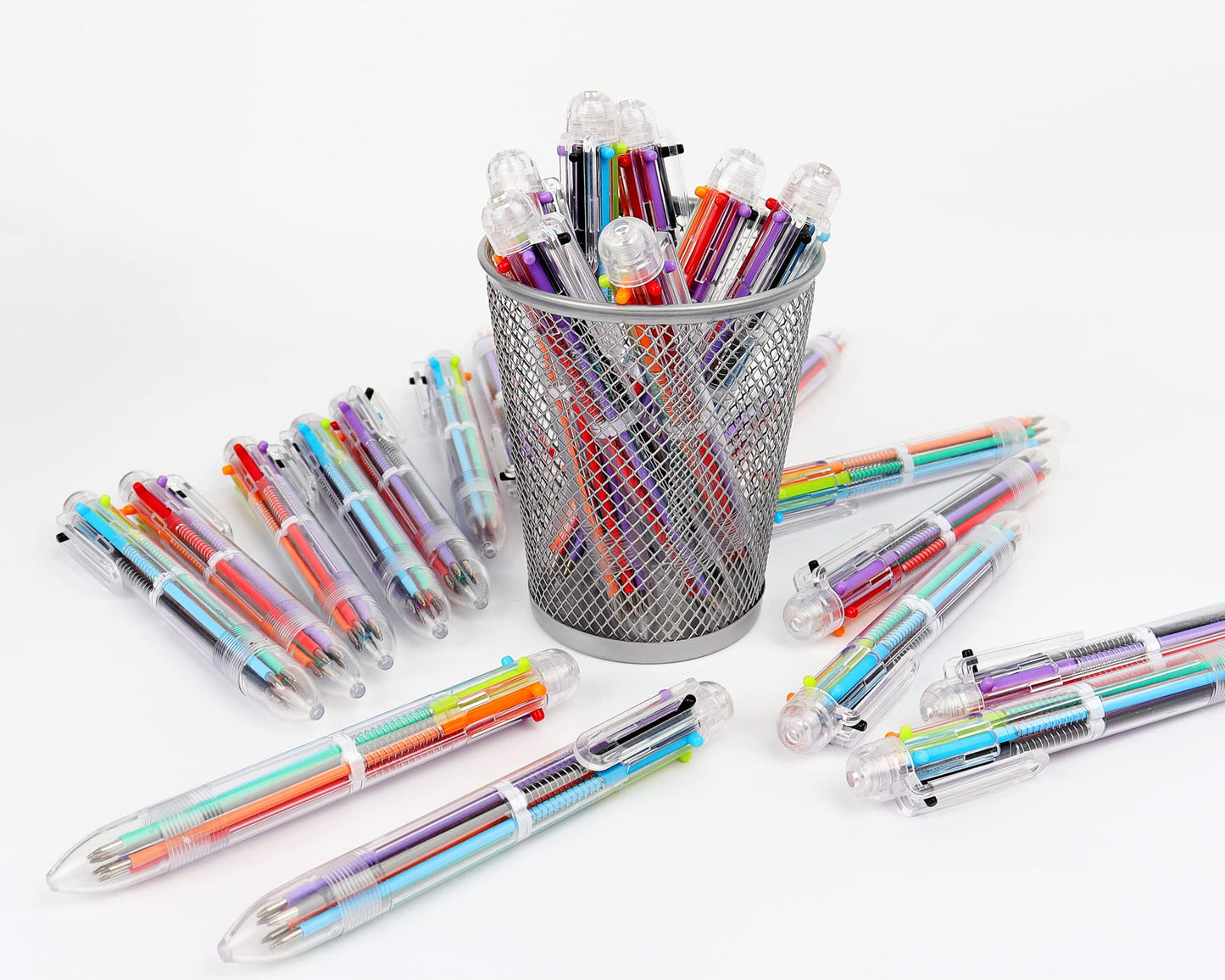 Enyeopd 48 Pack Multicolor Pen in One, Fun Pens for Kids Party Favors, Valentines Day Pen Bulk