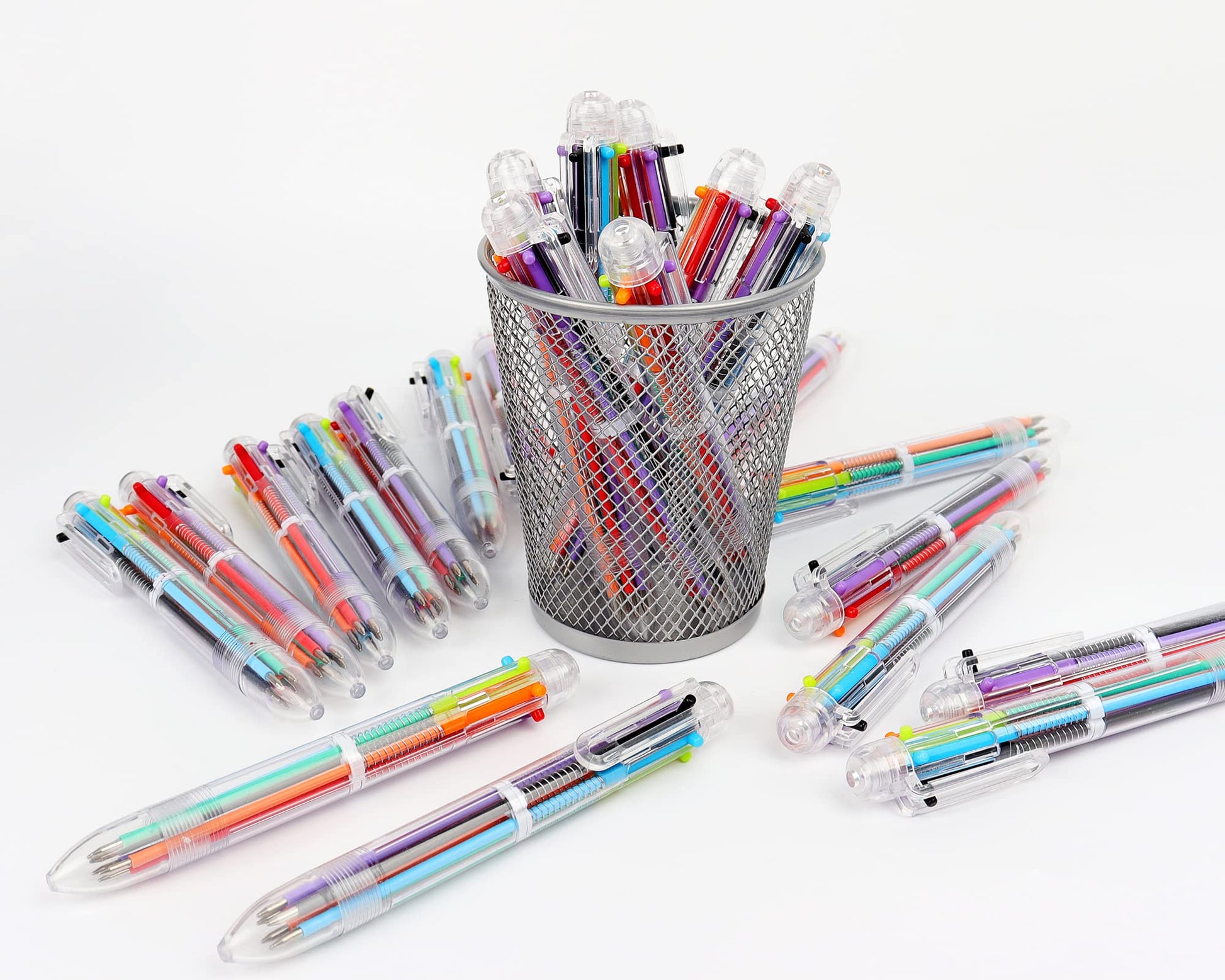 Enyeopd 48 Pack Multicolor Pen in One, Fun Pens for Kids Party Favors, Valentines Day Pen Bulk
