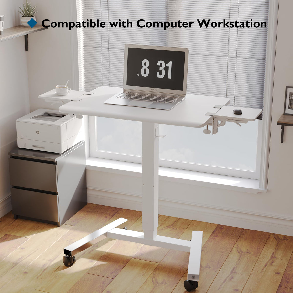 BONTEC Ergonomic Desk Extender Tray, 9.5"x9.1" Table Mount Arm Wrist Rest Shelf, 90° Foldable Elbow