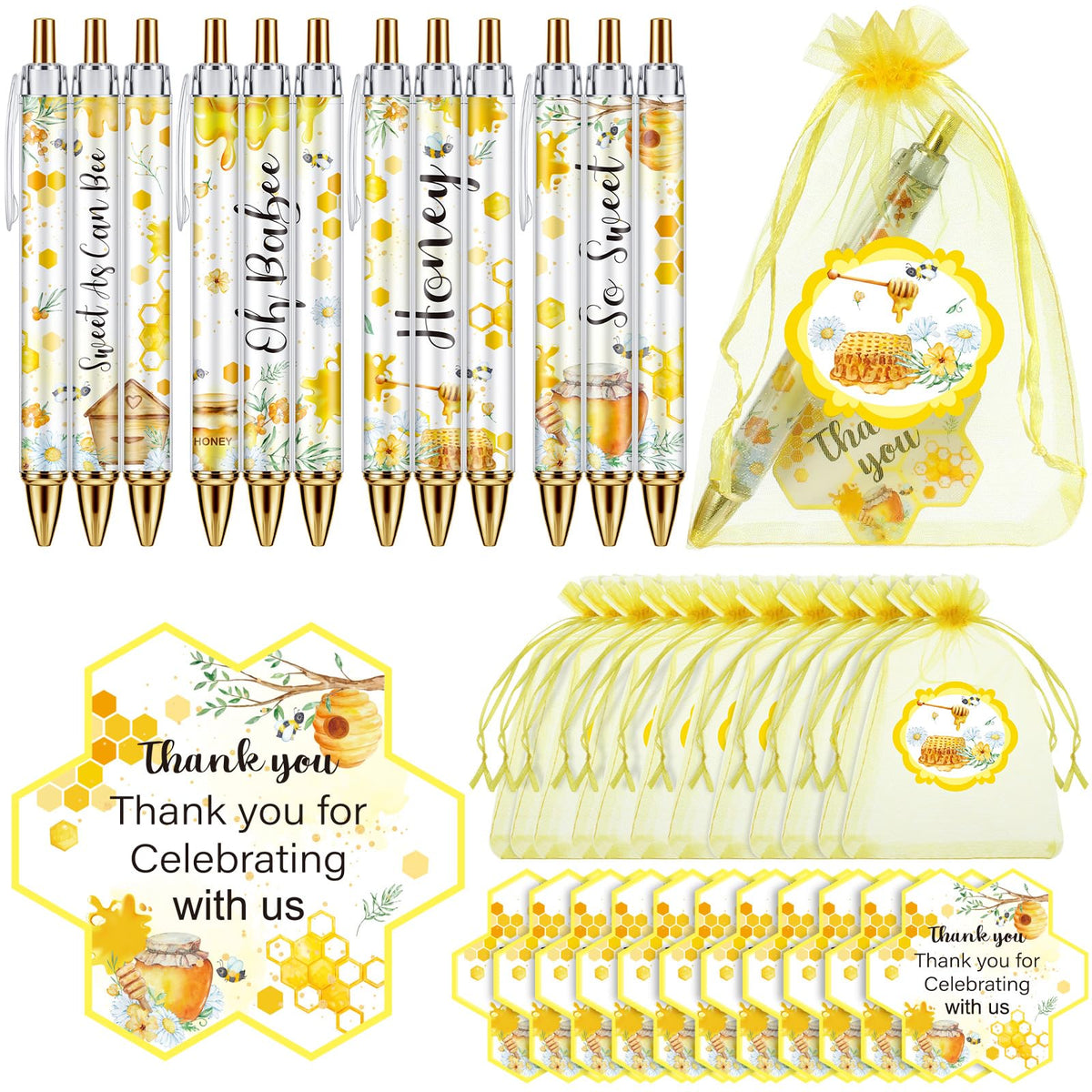 Chuangdi 50 Sets Baby Shower Favors Gifts for Guests Includes 50 Pcs Ballpoint Pens, Thank You