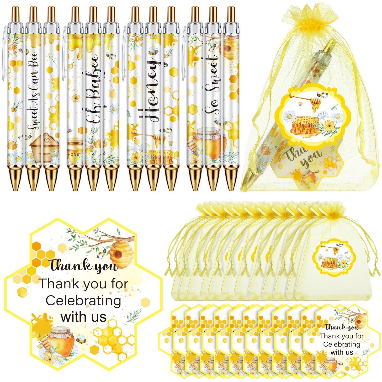 Chuangdi 50 Sets Baby Shower Favors Gifts for Guests Includes 50 Pcs Ballpoint Pens, Thank You