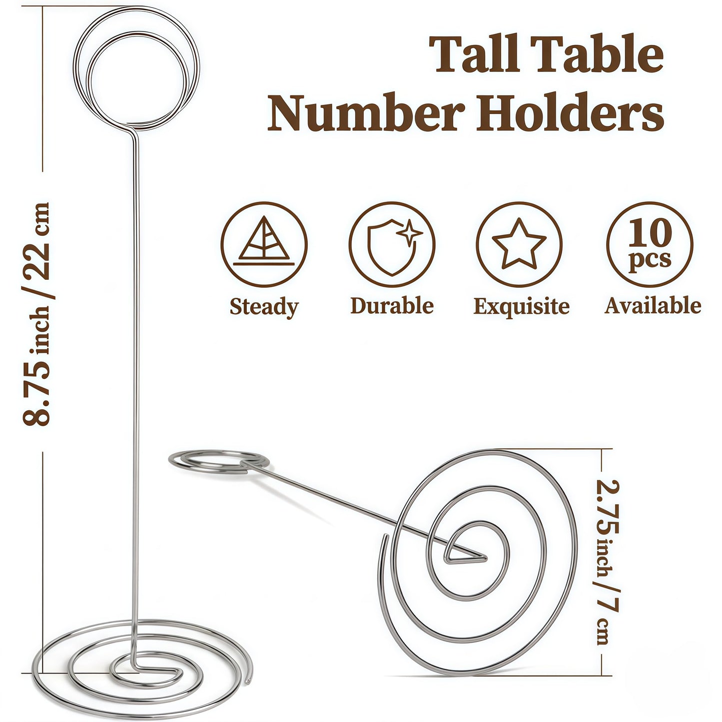 Radezon 20 Pack 8.75 inch Tall Table Number Holders Place Card Holder Table Picture Holder Wire
