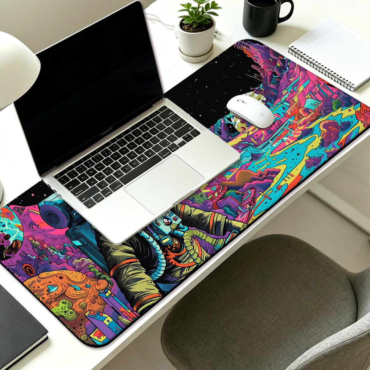 JIANG100 Fantasy Cosmic Astronaut Gaming Desk Mat, Extended Mouse Pad, XL