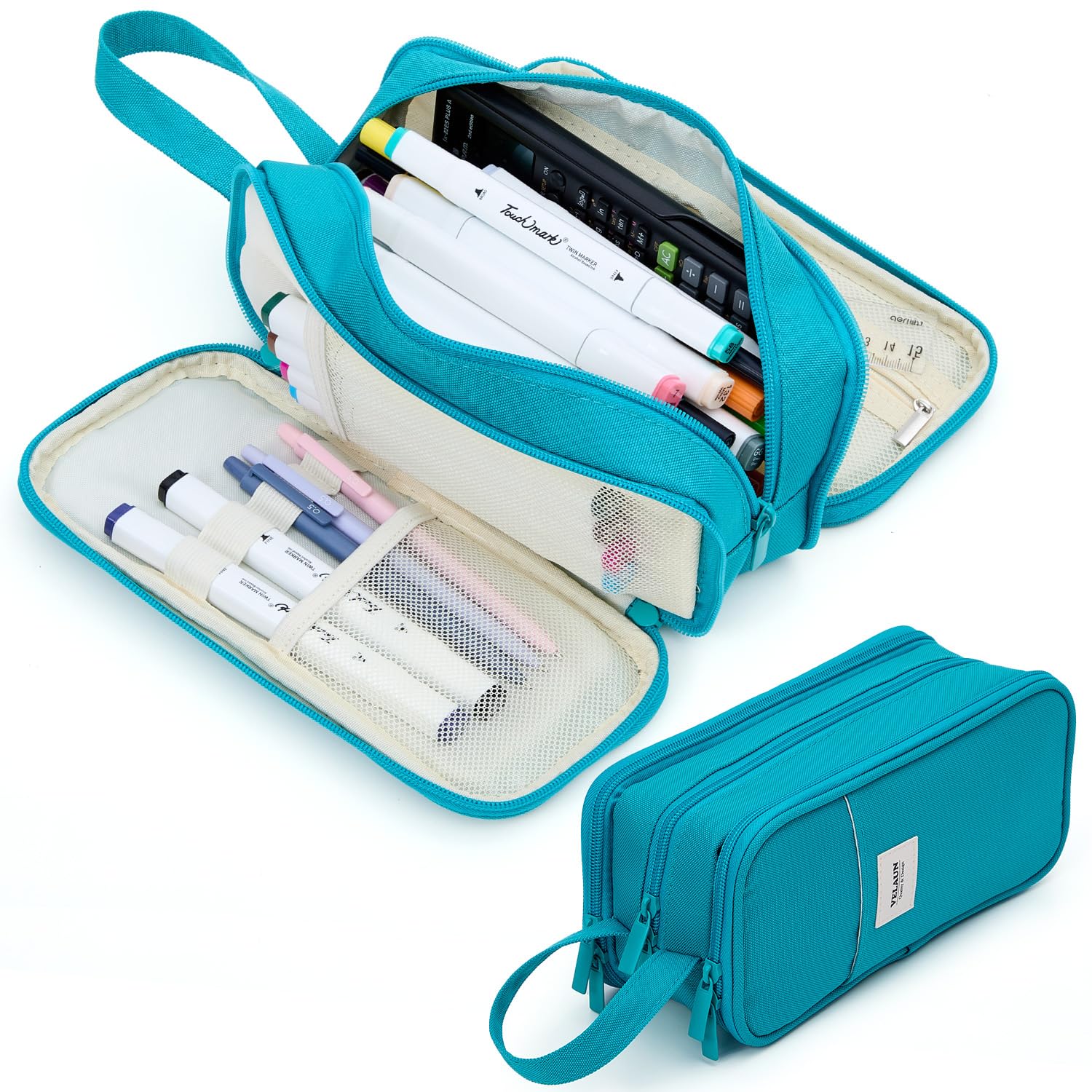 VELAUN Pencil Case Pouch, Large Capacity Pencil Box Bag, Aesthetic Pen Organizer for School
