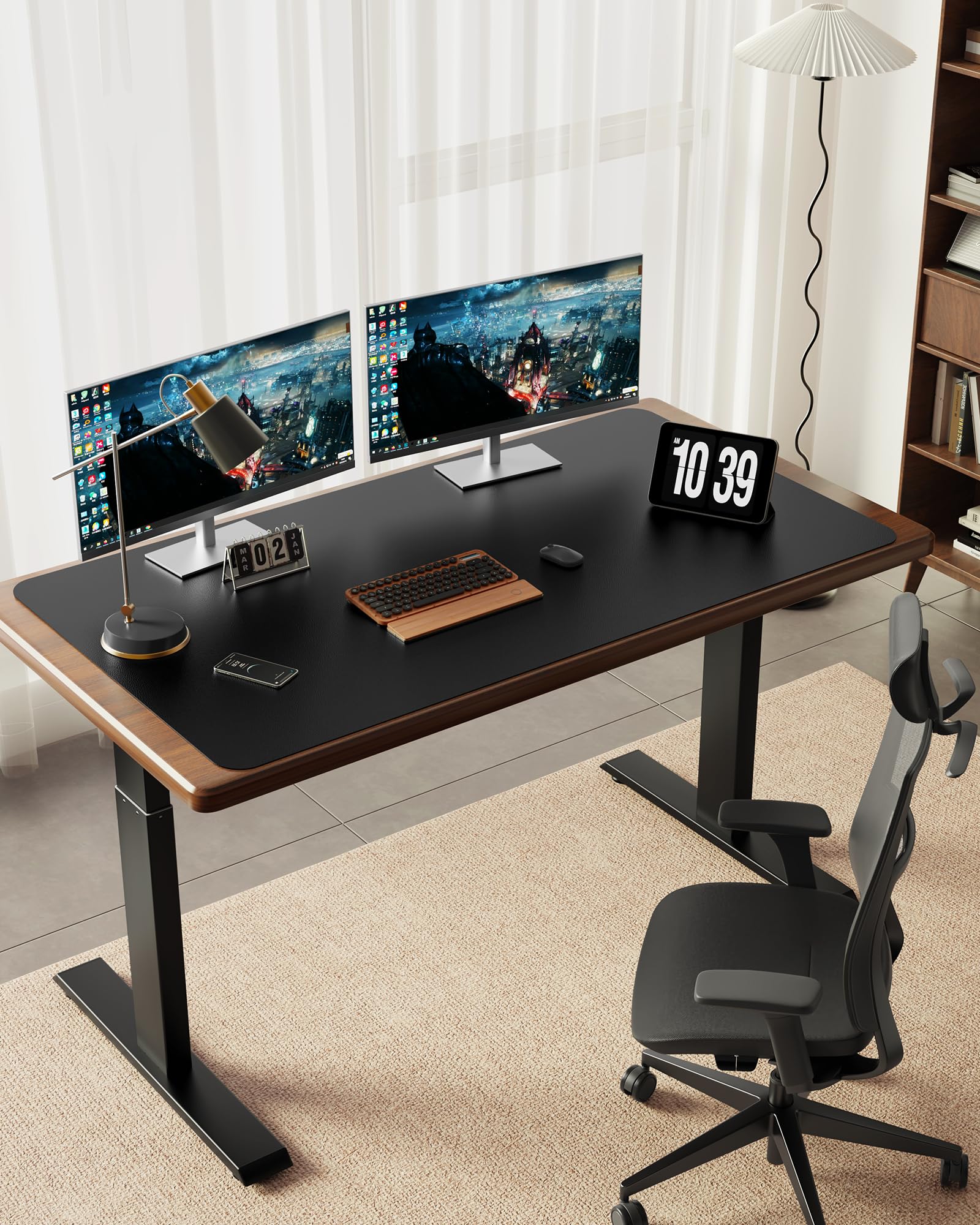 YSAGi 55" x 24" Large PU Leather Desk Mat for Keyboard and Mouse - Waterproof Non-Slip Desk Pad