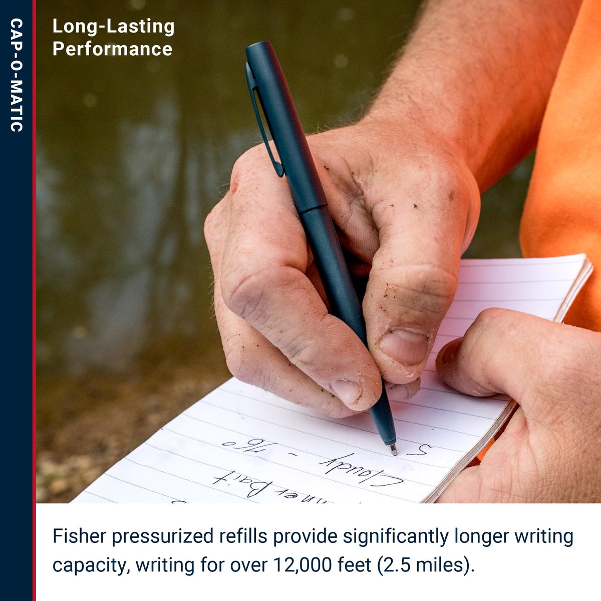 Fisher Space Pen Elite Navy Blue Cerakote Finish Cap-O-Matic Pen, Black Ink