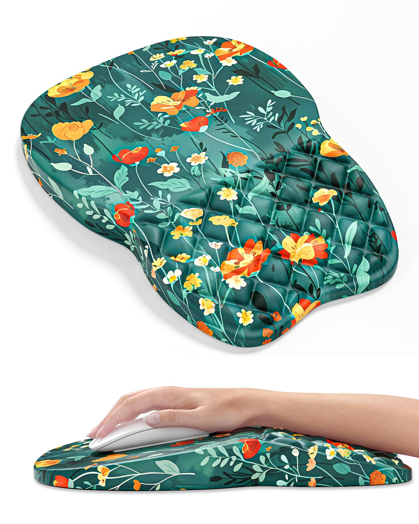 Auhoahsil Ergonomic Mouse Pad with Wrist Rest, Slope Computer Mouse Mat with Wrist Support, Memory