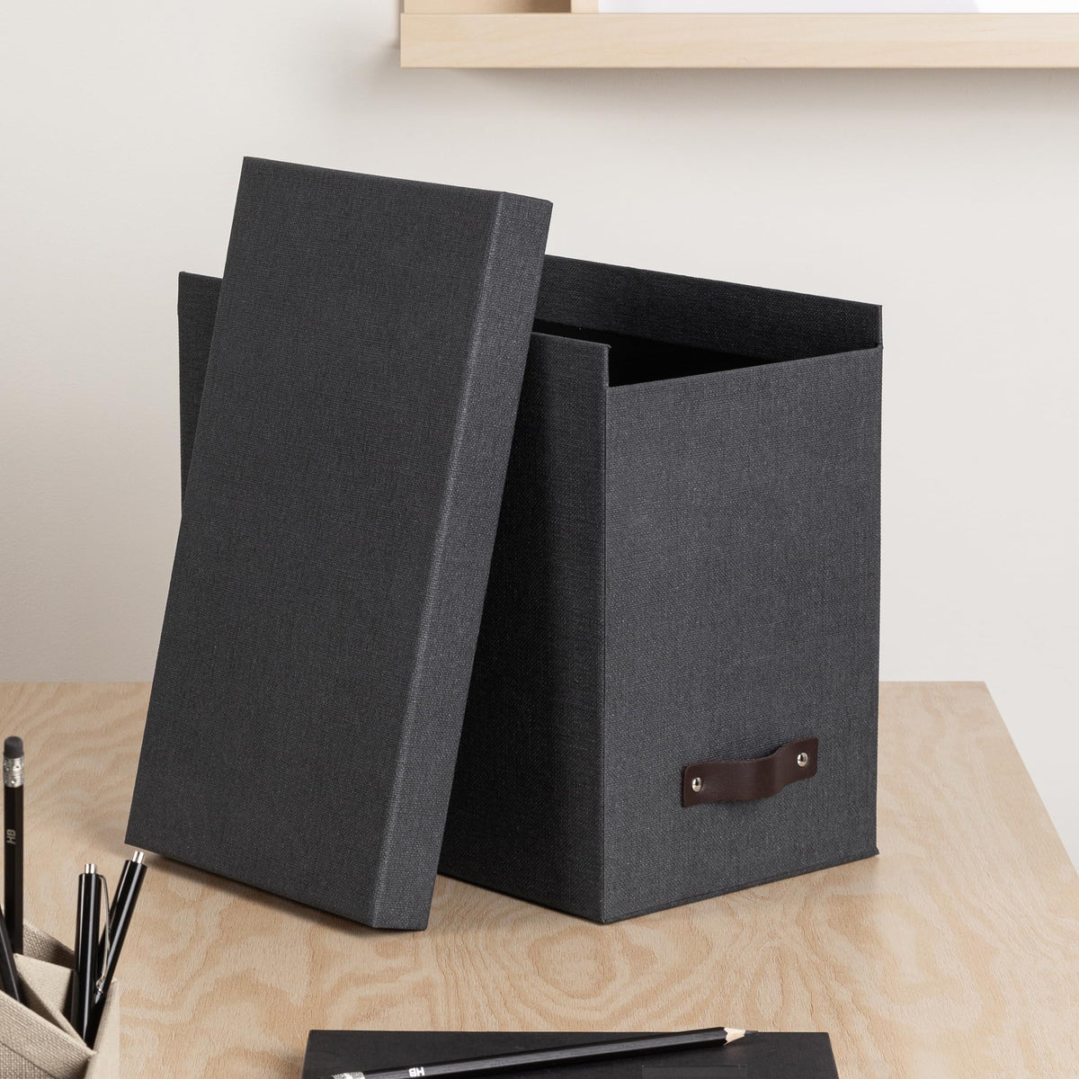 Bigso John Desktop File Box - Storage Solution and Document Organizer for Important Paperwork