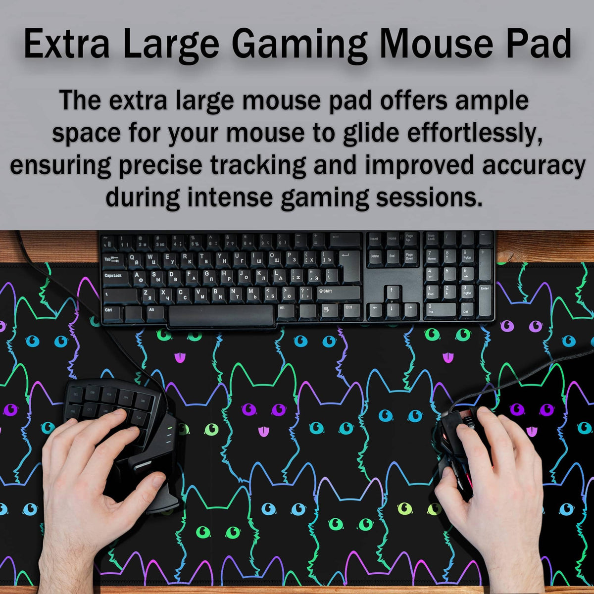 Samgula Big Mouse Pad Black Purple The Desk Pad Computer Mouse Pads Keyboard Pads Deskmat