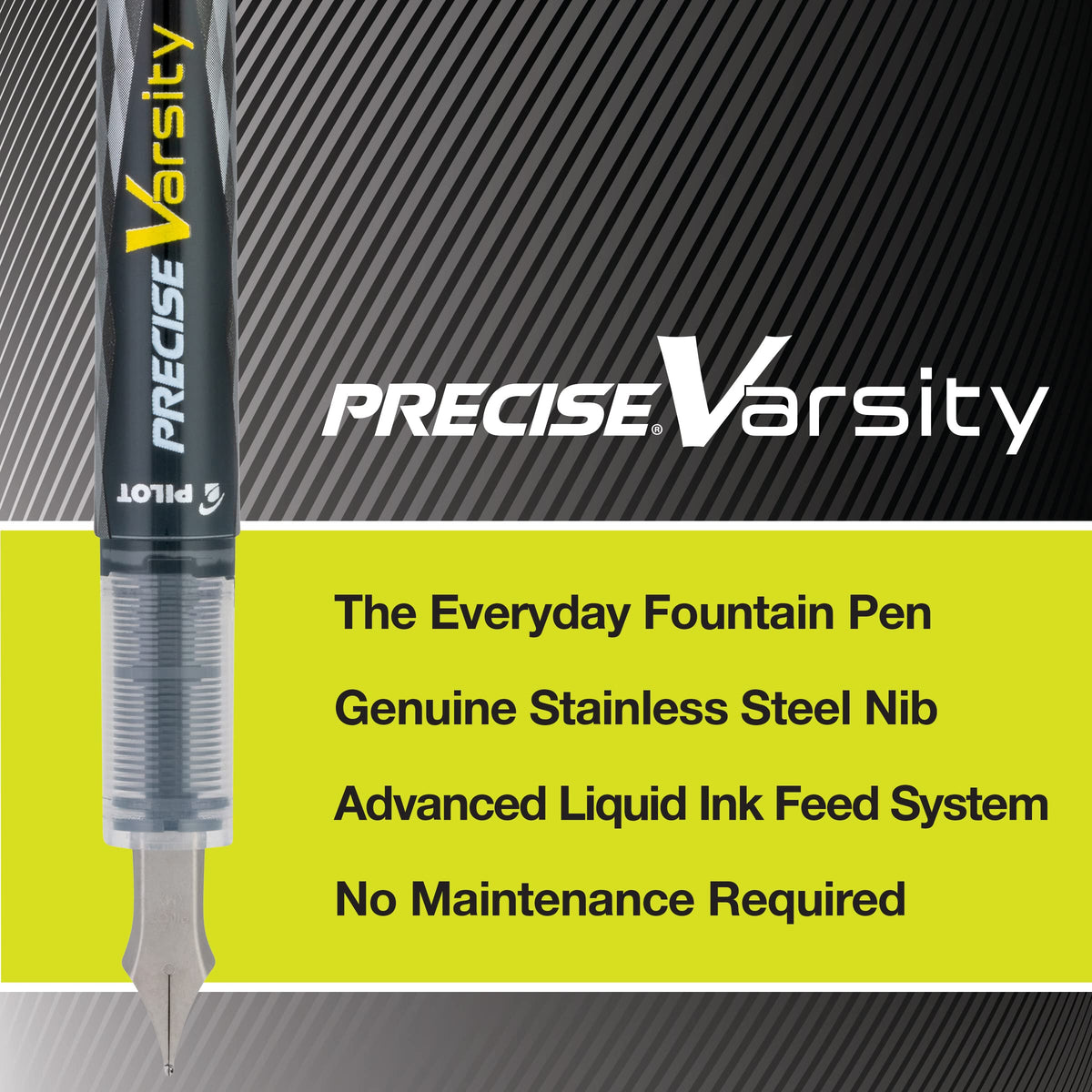 PILOT Precise Varsity Pre-Filled Fountain Pens, 1.0mm, Purple Ink, 12-Pack