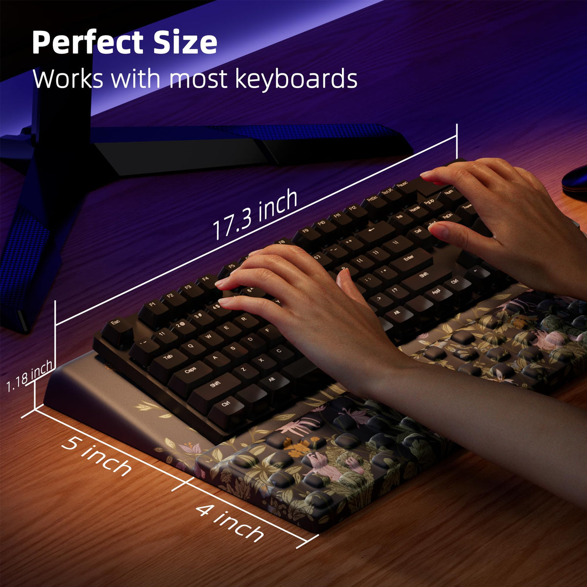 Ospelelf Keyboard Stand Pad with Wrist Rest, Comfy Ergonomic Keyboard Riser Holder for Office Home