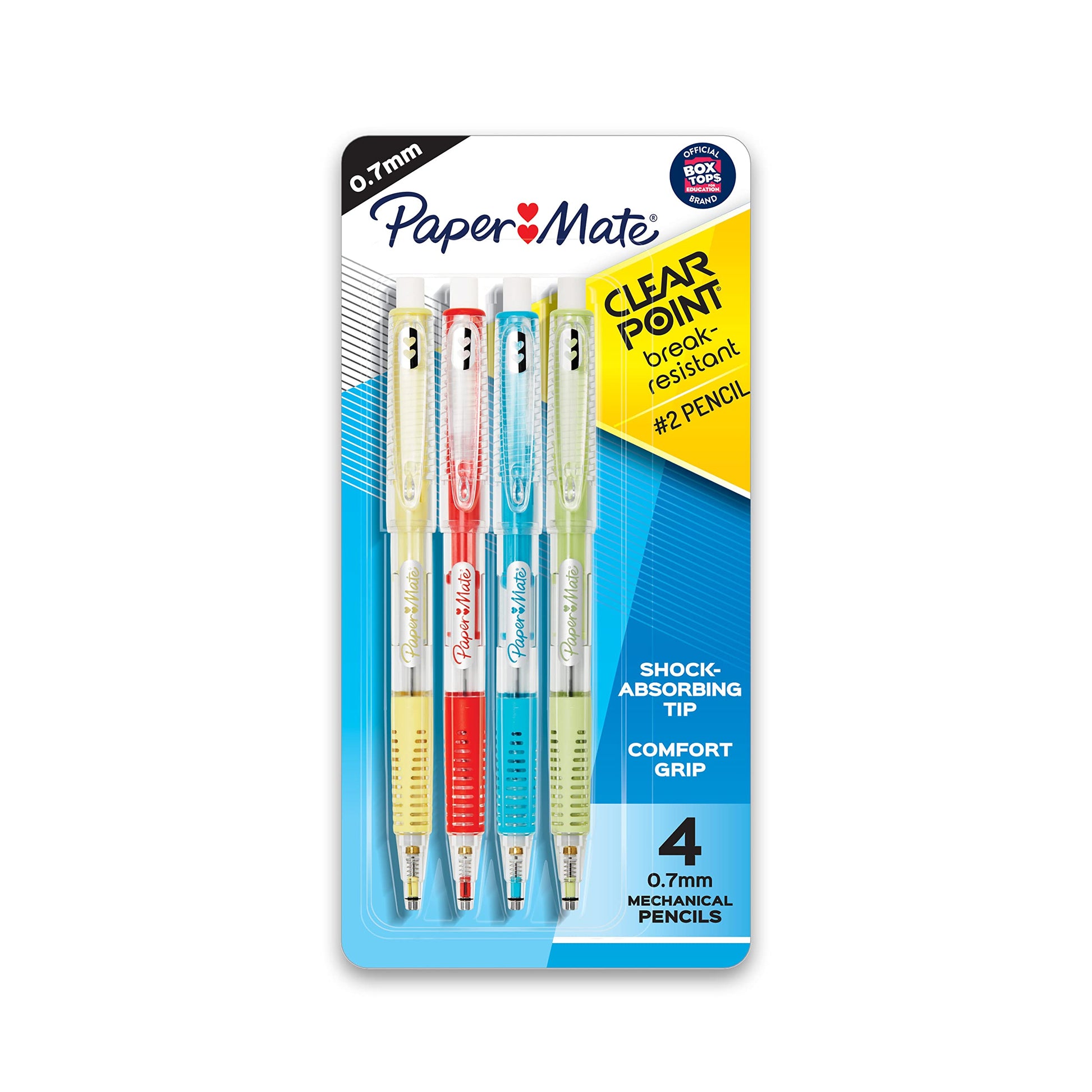 Paper Mate Clearpoint Mechanical Pencils, 0.7mm Break-Resistant HB #2 Lead, Assorted Barrel Colors
