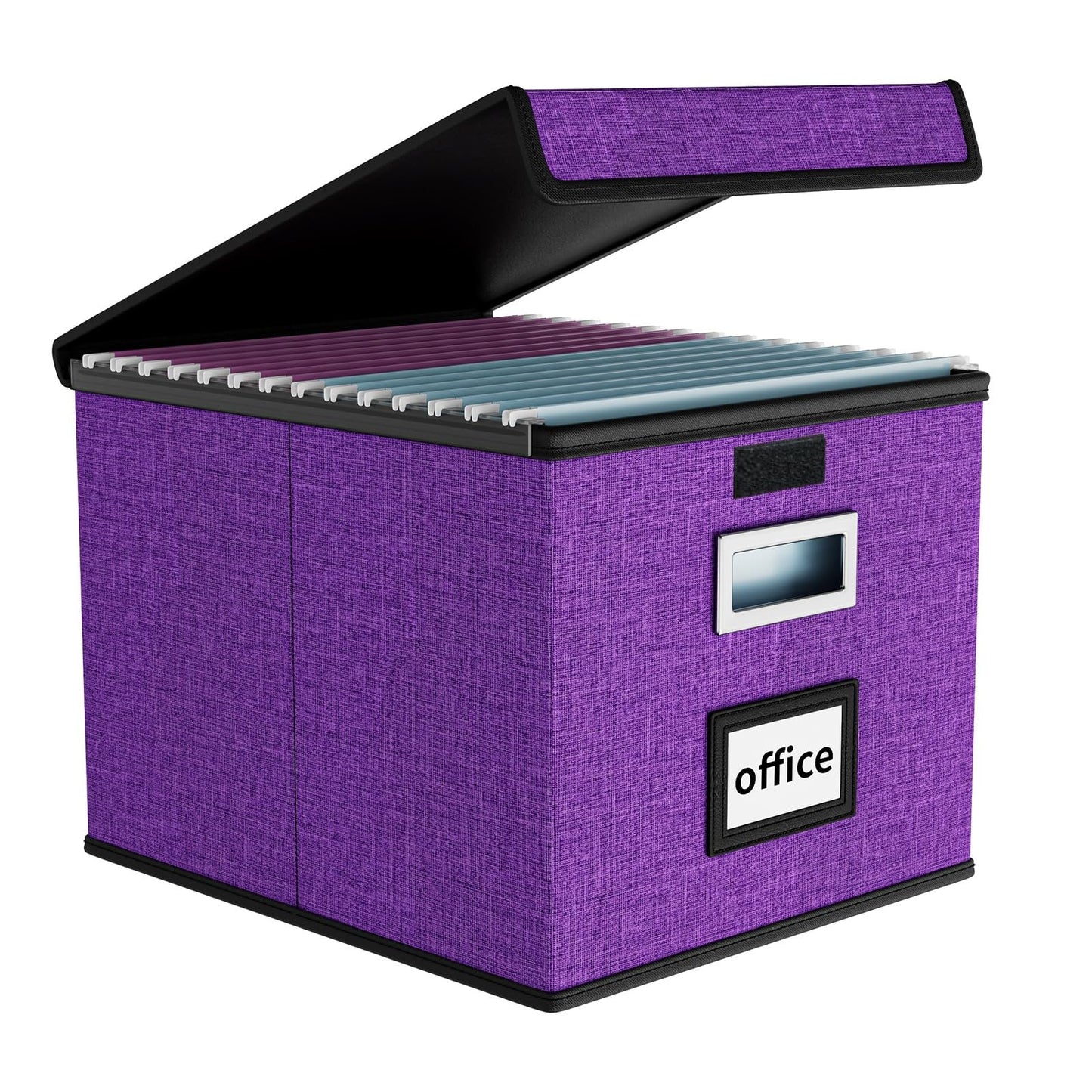 Huolewa File Organizer Box with Lids, Collapsible File Folder Organizer