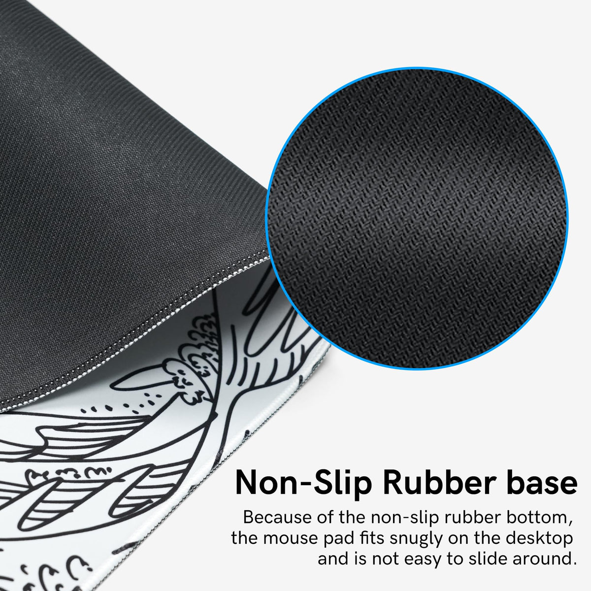 Large Gaming Mouse Pad for Desk,Kanagawa XXL Mouse Pad 35.4x15.7 Inch,Waterproof Desk Pad,Non-Slip