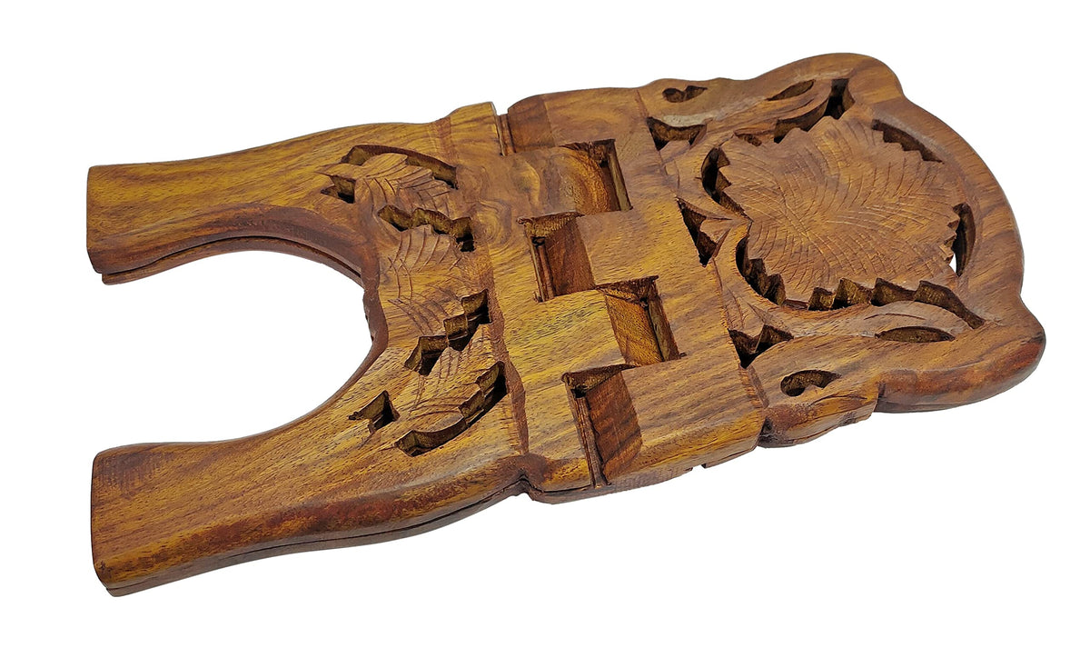 Craftsman 12 Inch Rahel Holy Book Stand for Pooja puja Gita Quran Bible Stand Holder. Folding