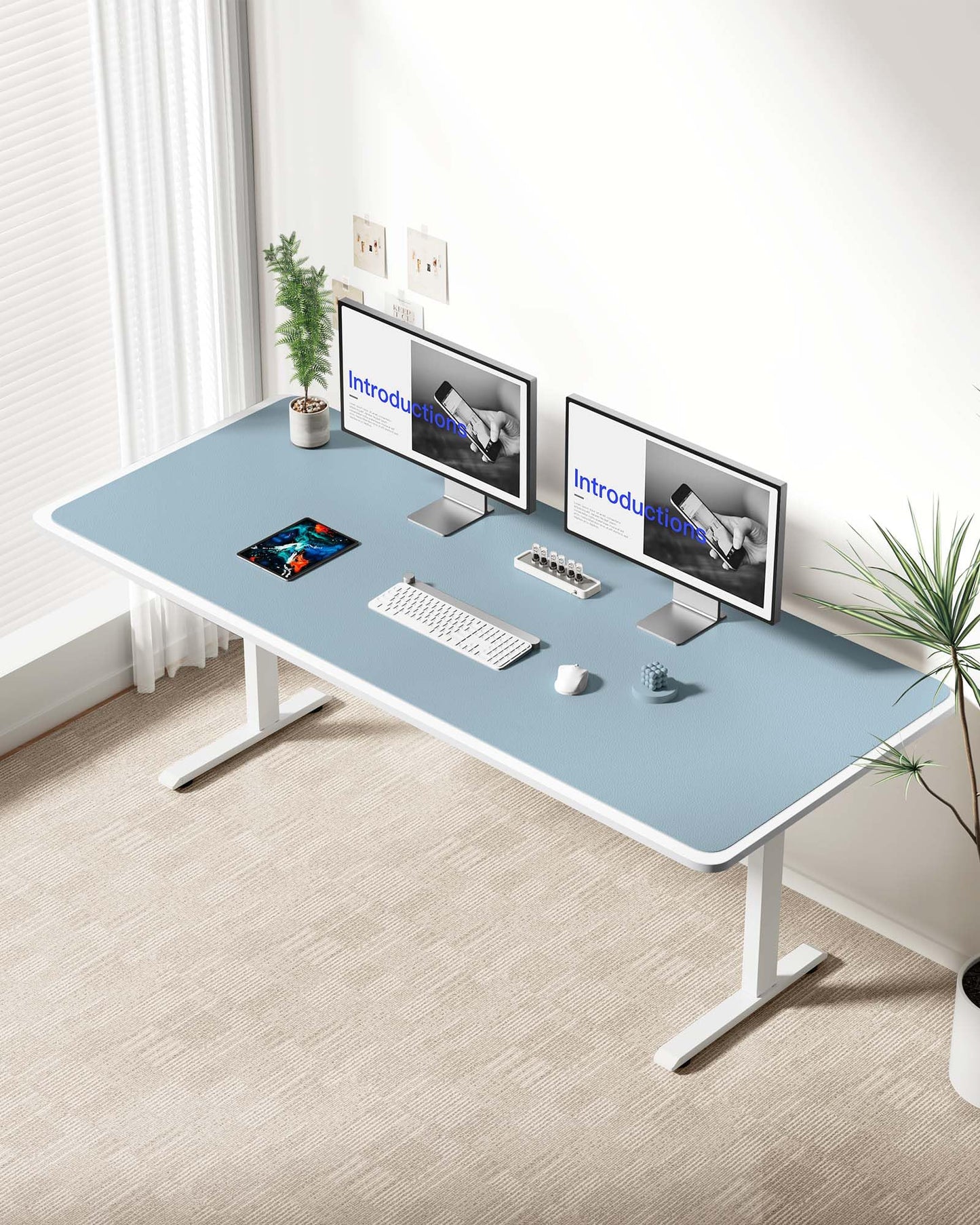 YSAGi Leather Desk Protector, Office Mat, Large Mouse Mat, Non-Slip PU Leather Blotter, Laptop Desk