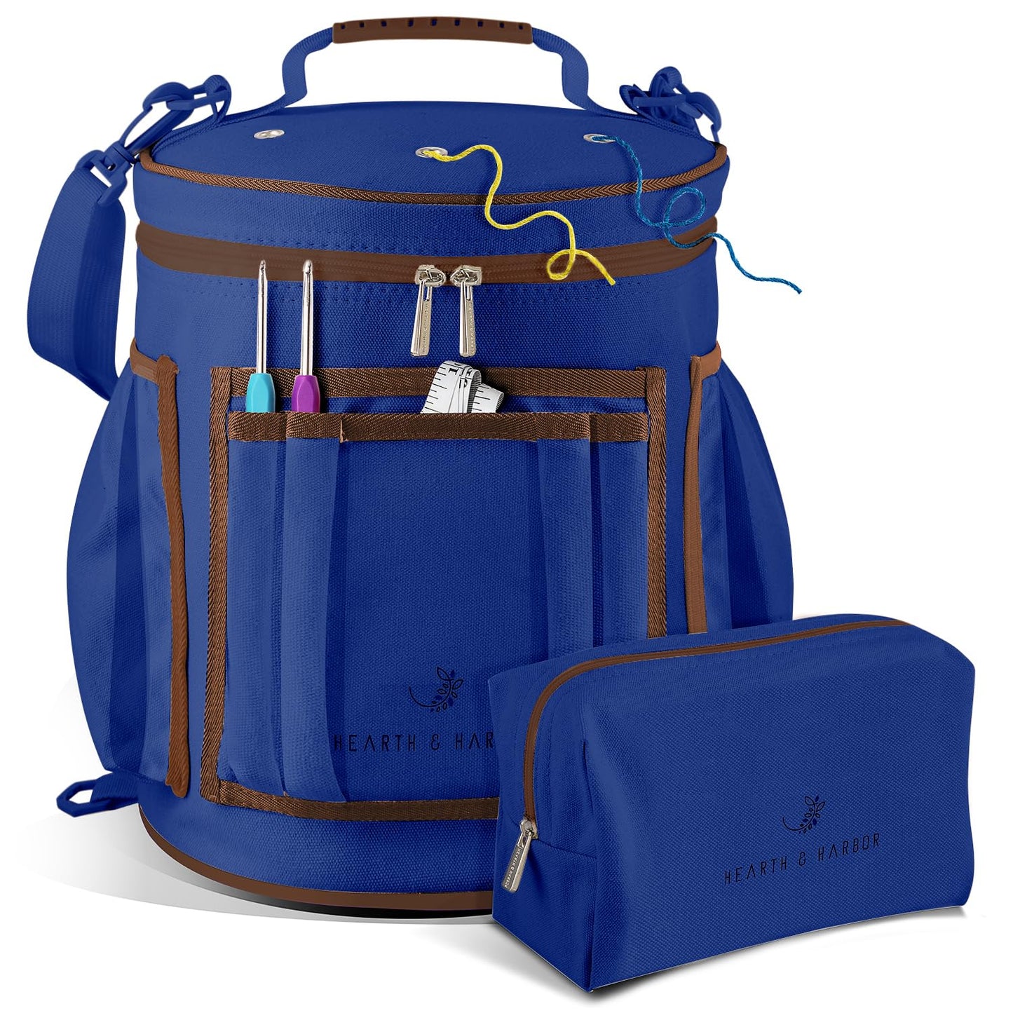 Hearth & Harbor Crochet Bag Organizer – Durable Knitting Bag, Yarn Organizer for Accessories and