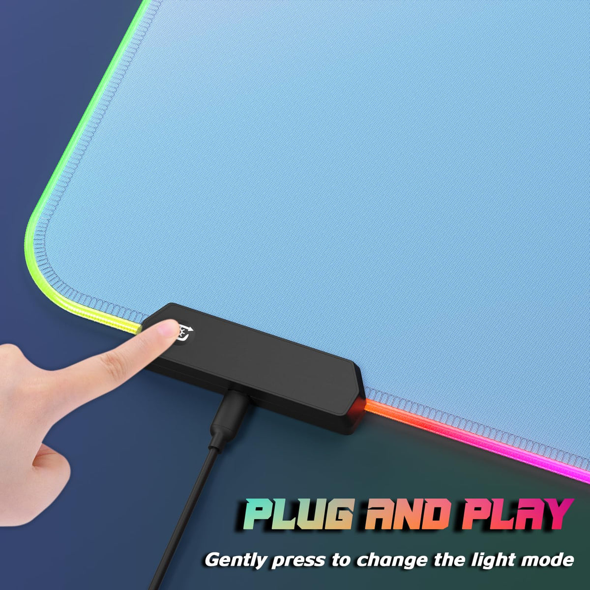 ITNRSIIET RGB Gaming Mouse Pad, Full Desk XL Extended Large Gaming Mousepad, 12 Lighting Modes 30%