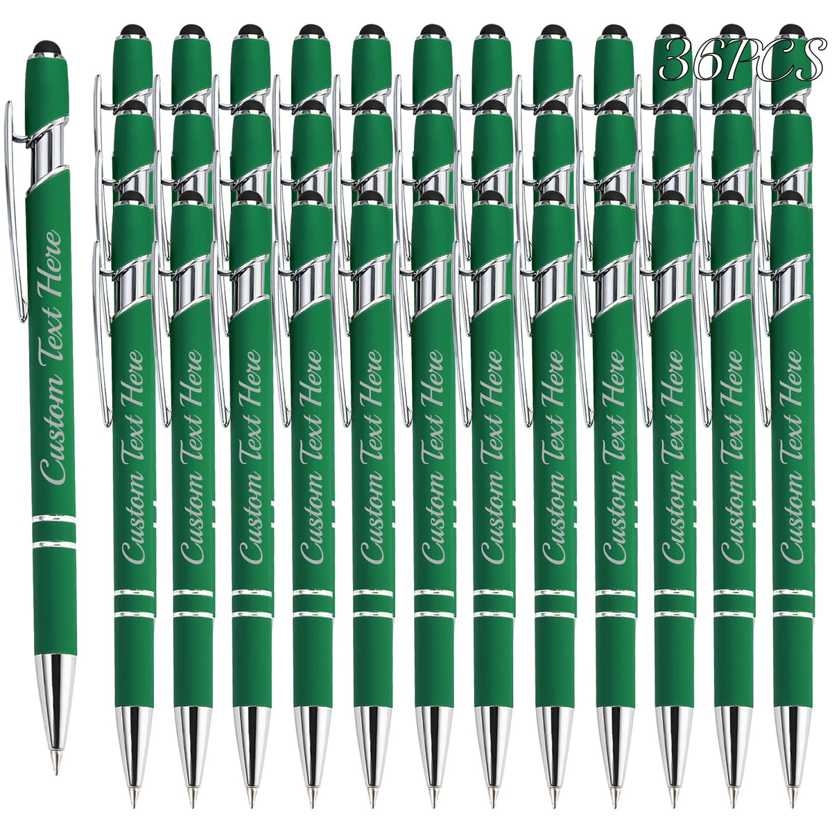 Aolun 36 Personalised Pen,Custom Engraved Ballpoint Pen with Stylus,Soft Touch Metal,Enter