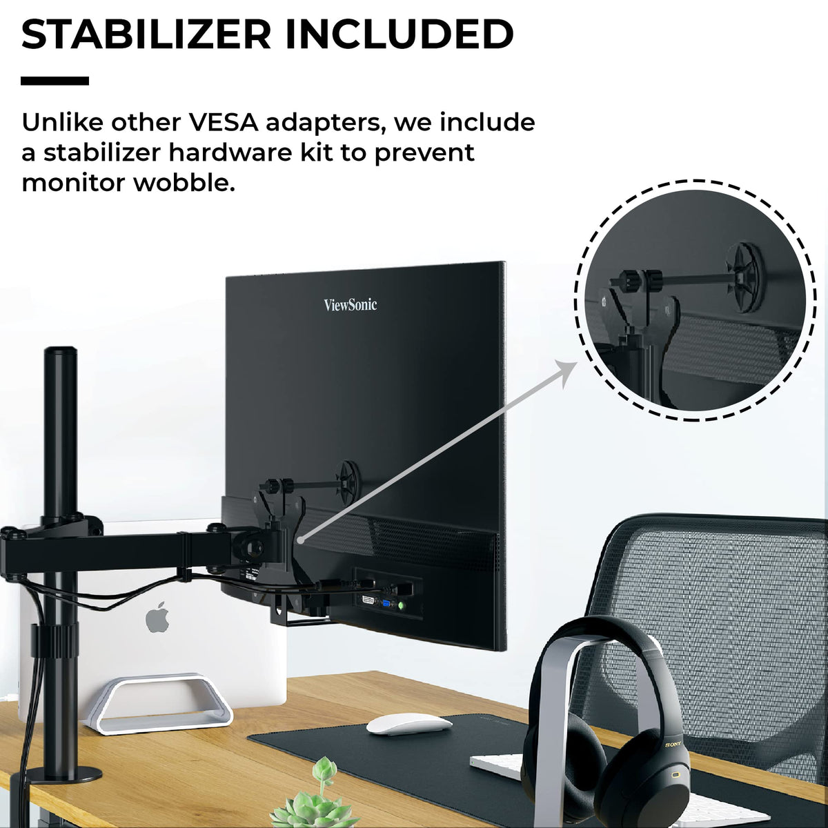 HumanCentric VESA Mount Adapter for Viewsonic VXSeries 75x75 & 100x100mm