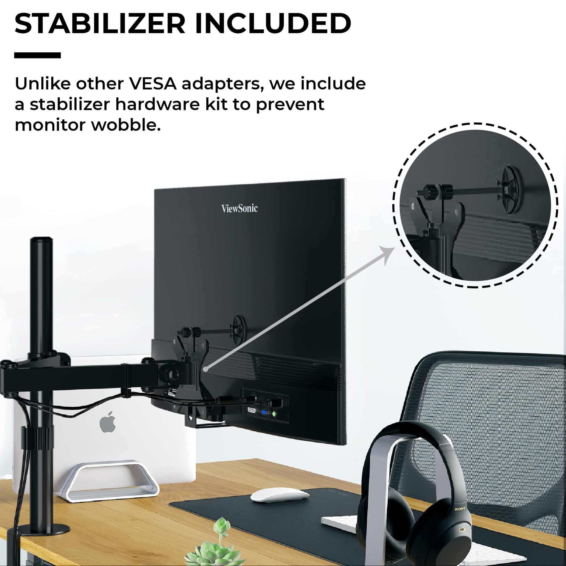 HumanCentric VESA Mount Adapter for Viewsonic VXSeries 75x75 & 100x100mm