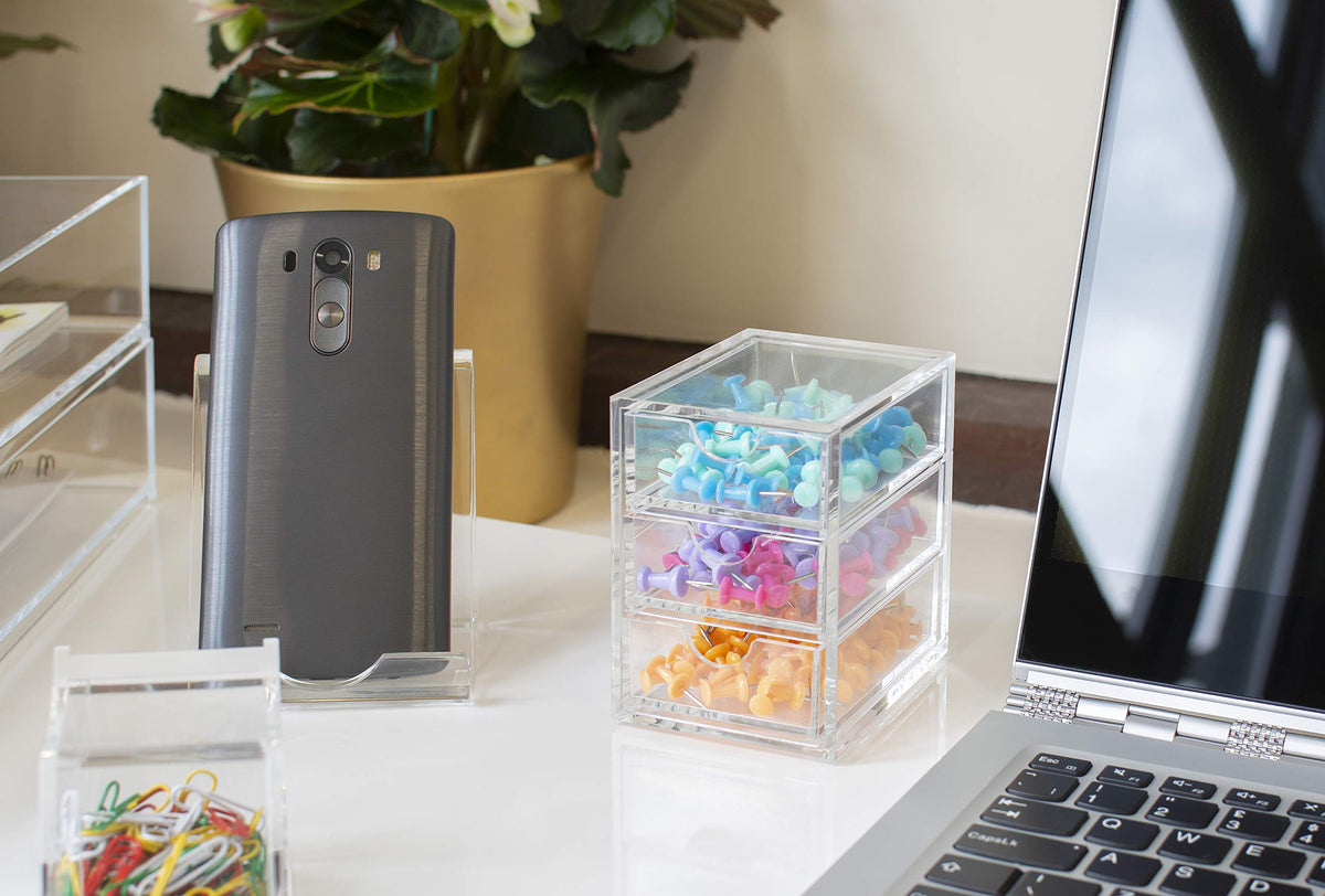 Osco X-Small Clear Acrylic Triple Drawer, (X-Small), A3274
