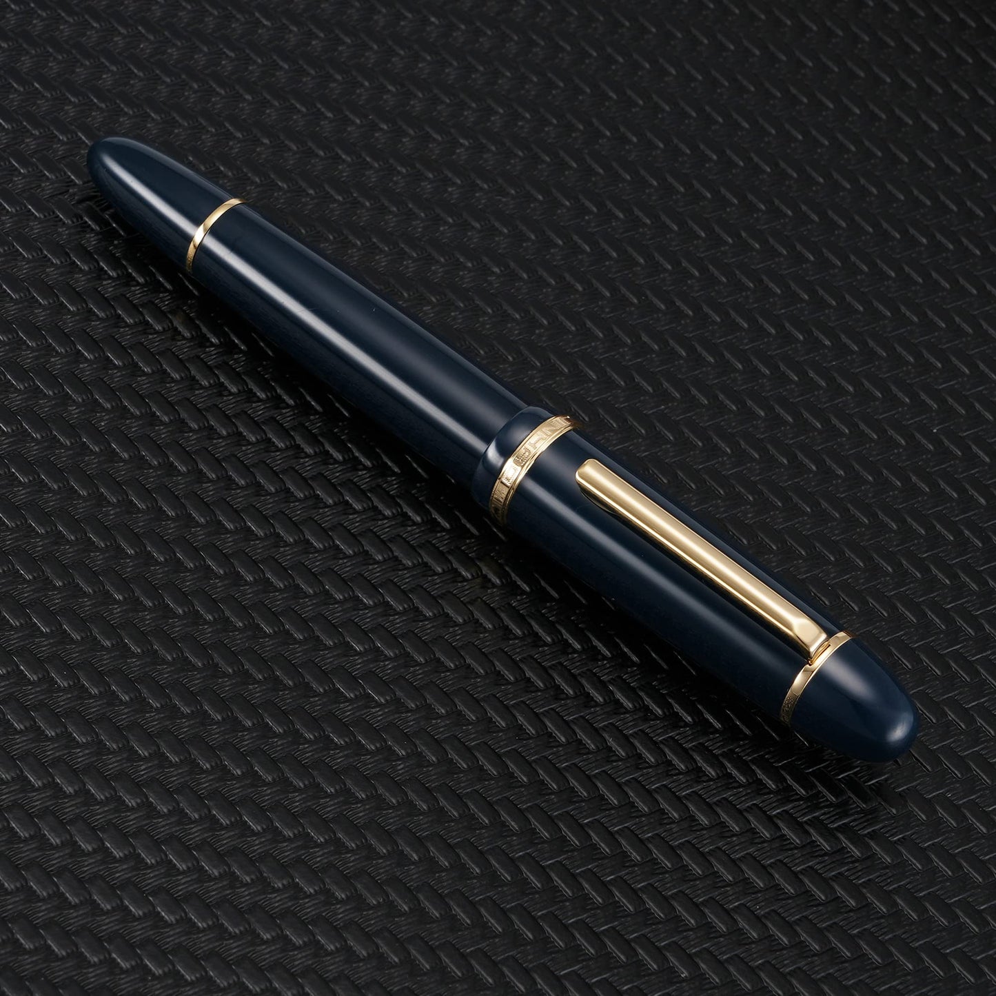 Jinhao X159 Fine Nib Fountain Pen, Dark Blue with Golden Clip Acrylic Big Size Writing Pen